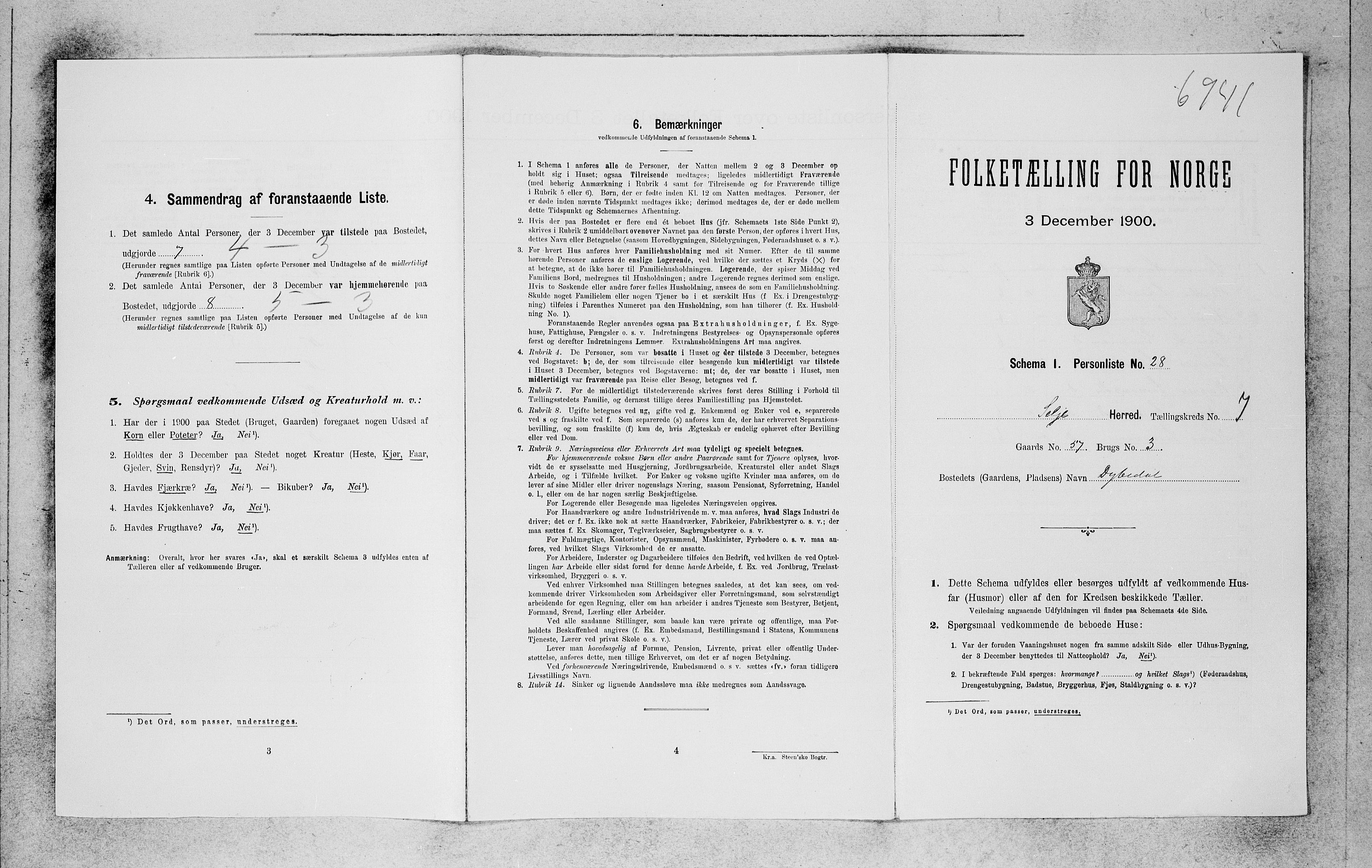 SAB, Folketelling 1900 for 1441 Selje herred, 1900, s. 714