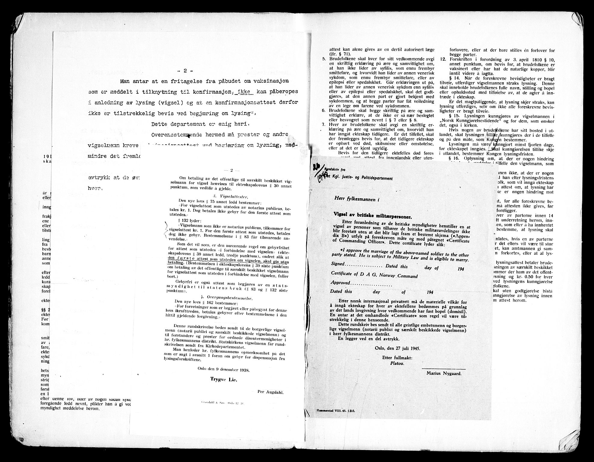 Lillestrøm prestekontor Kirkebøker, SAO/A-10327a/H/L0001: Lysningsprotokoll nr. 1, 1939-1952