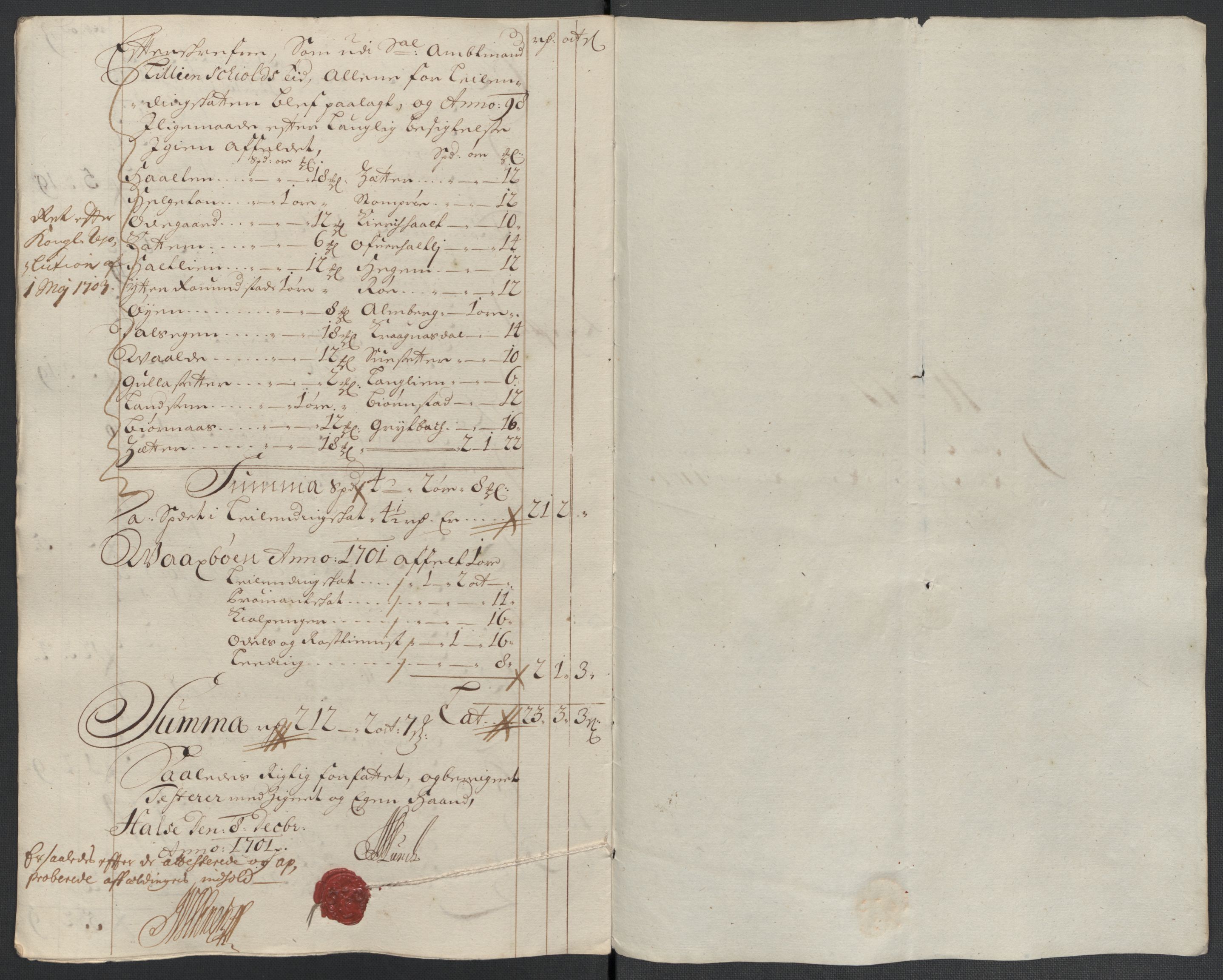 Rentekammeret inntil 1814, Reviderte regnskaper, Fogderegnskap, RA/EA-4092/R56/L3739: Fogderegnskap Nordmøre, 1700-1702, s. 279