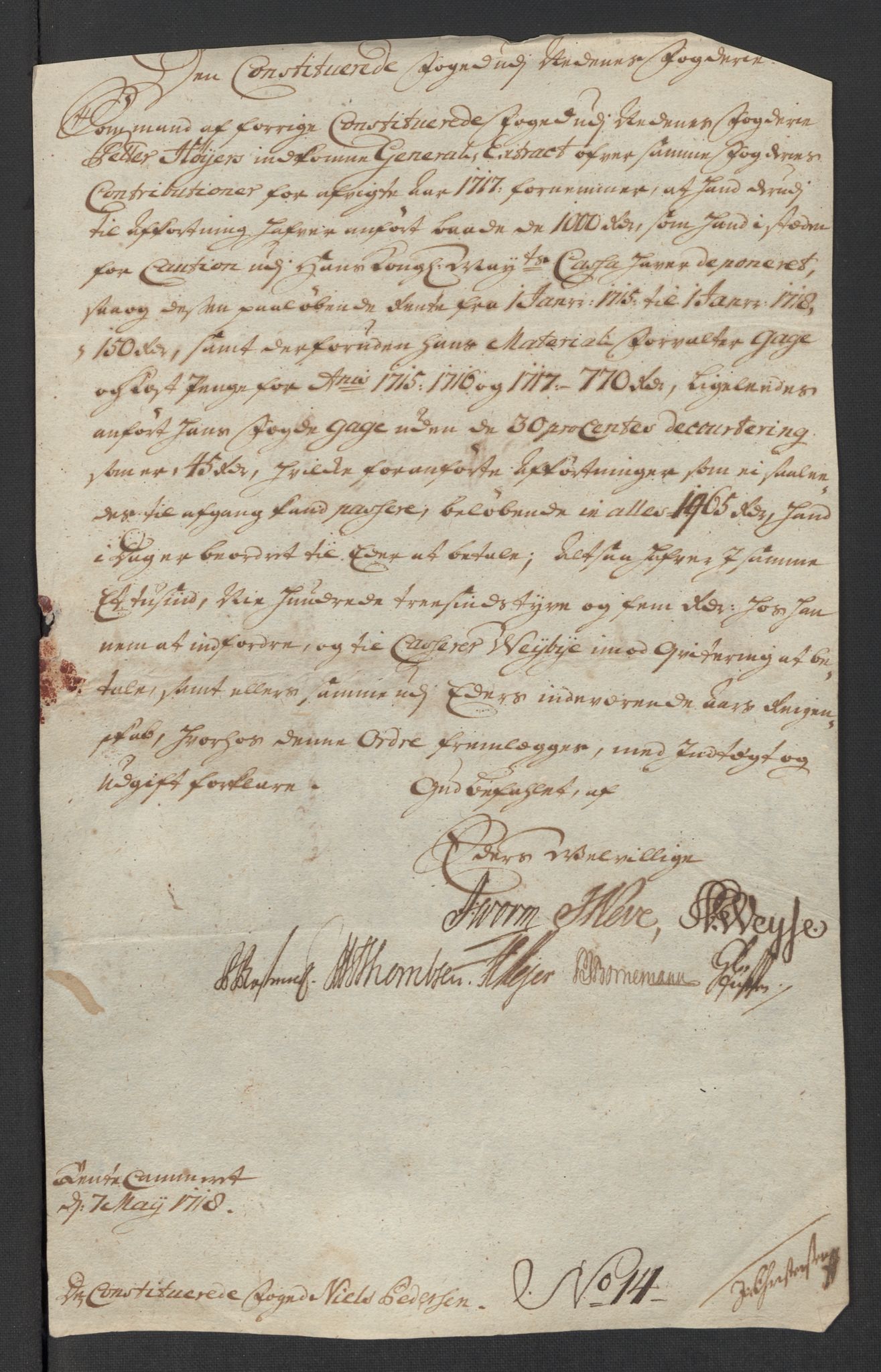 Rentekammeret inntil 1814, Reviderte regnskaper, Fogderegnskap, AV/RA-EA-4092/R39/L2327: Fogderegnskap Nedenes, 1718, s. 223