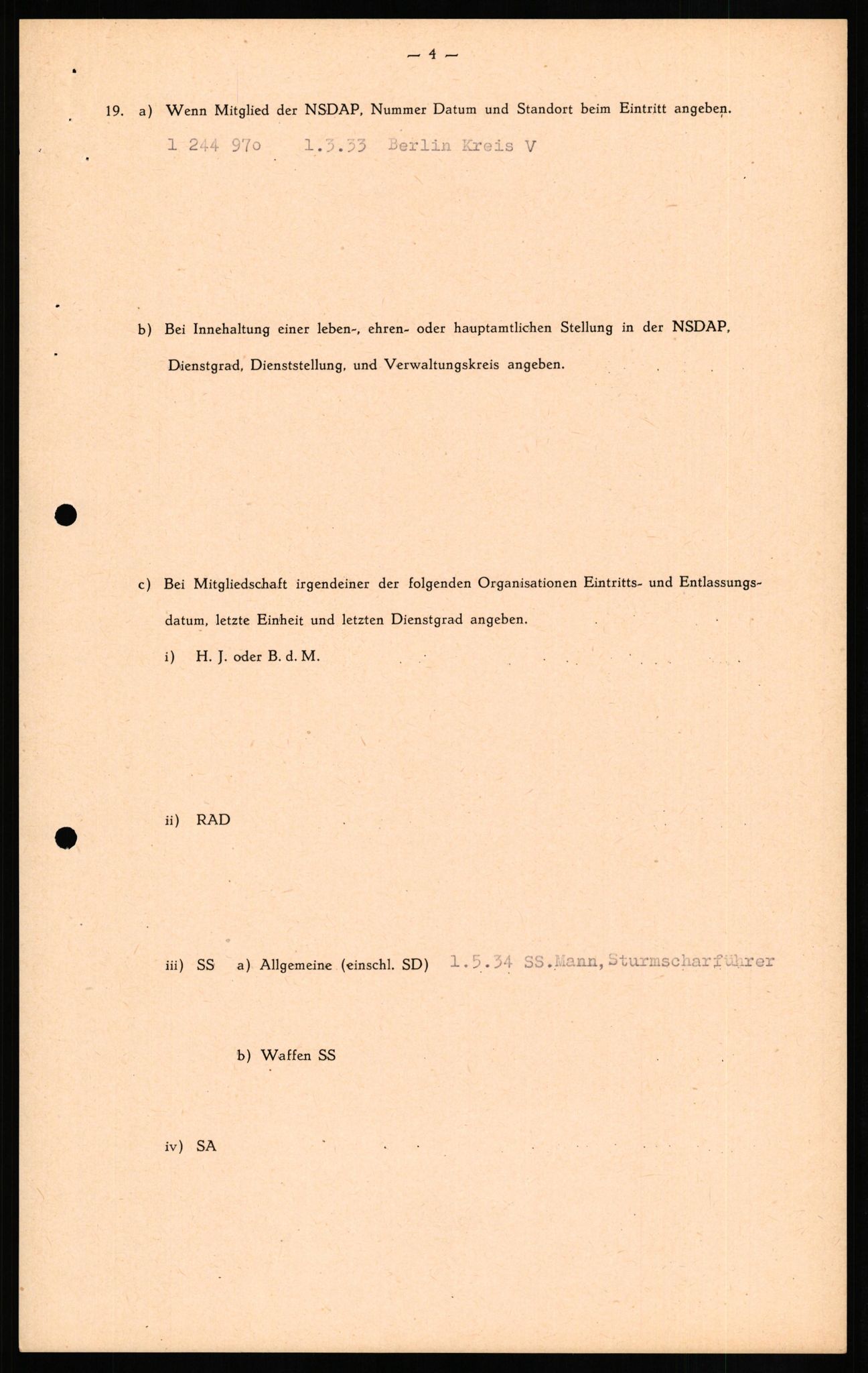 Forsvaret, Forsvarets overkommando II, RA/RAFA-3915/D/Db/L0020: CI Questionaires. Tyske okkupasjonsstyrker i Norge. Tyskere., 1945-1946, s. 202