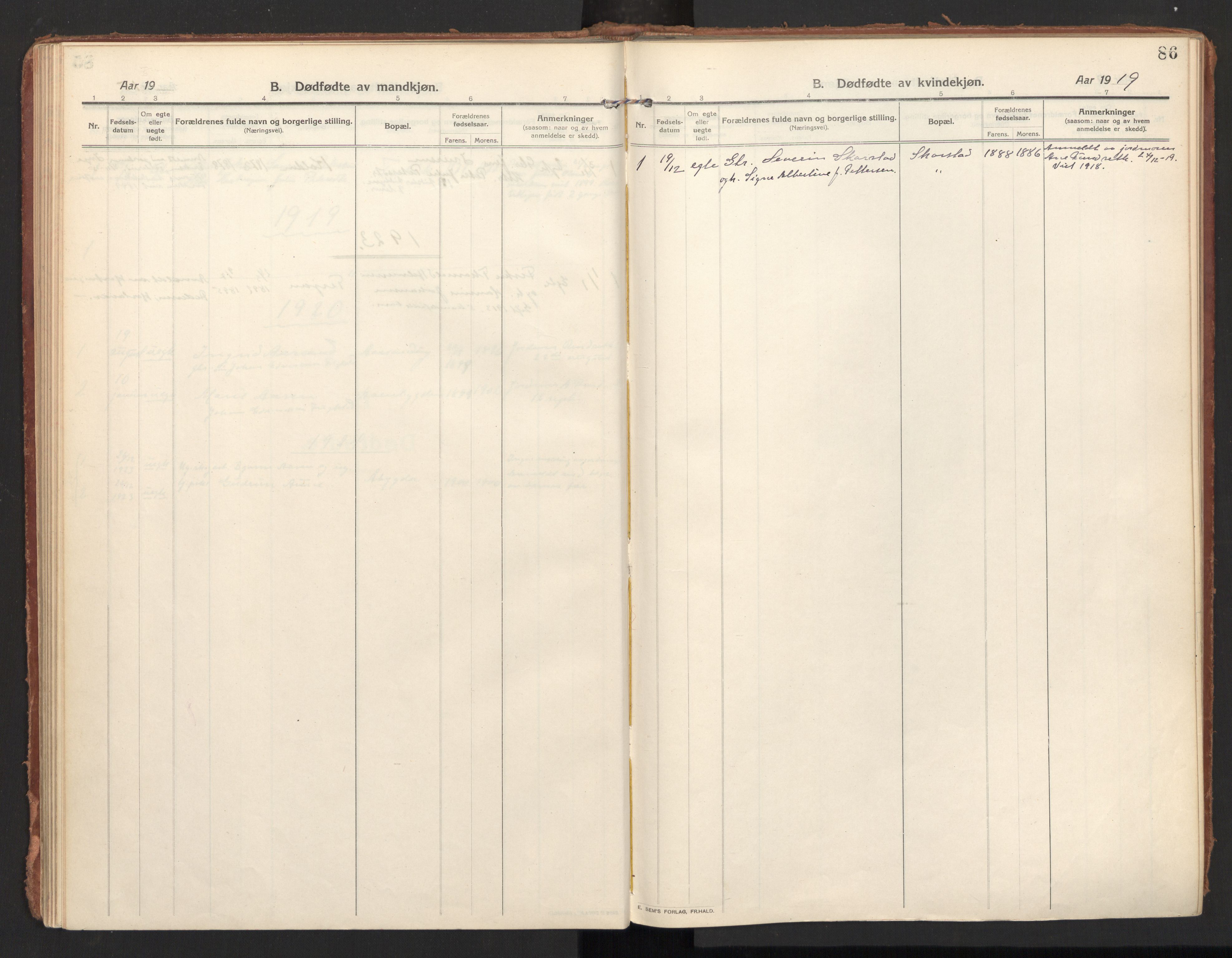 Ministerialprotokoller, klokkerbøker og fødselsregistre - Nordland, SAT/A-1459/810/L0156: Ministerialbok nr. 810A15, 1915-1930, s. 86
