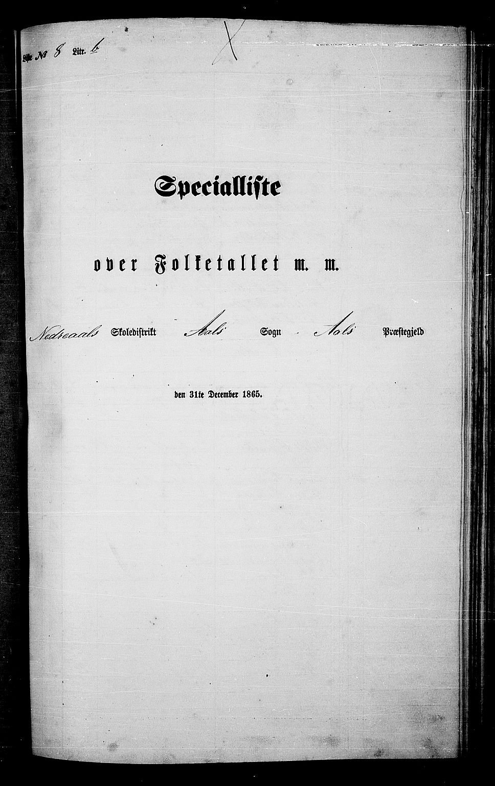 RA, Folketelling 1865 for 0619P Ål prestegjeld, 1865, s. 151