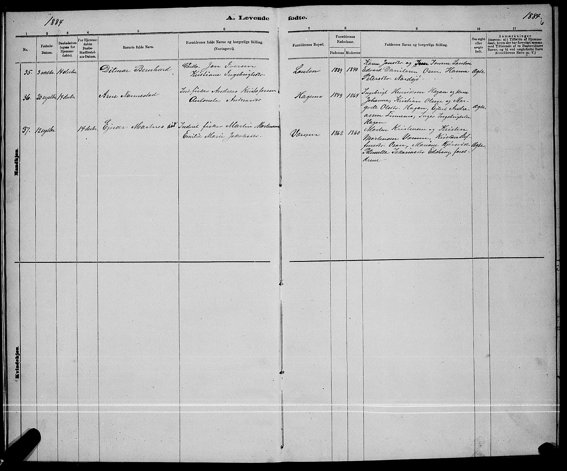 Ministerialprotokoller, klokkerbøker og fødselsregistre - Nord-Trøndelag, SAT/A-1458/780/L0651: Klokkerbok nr. 780C03, 1884-1898, s. 6