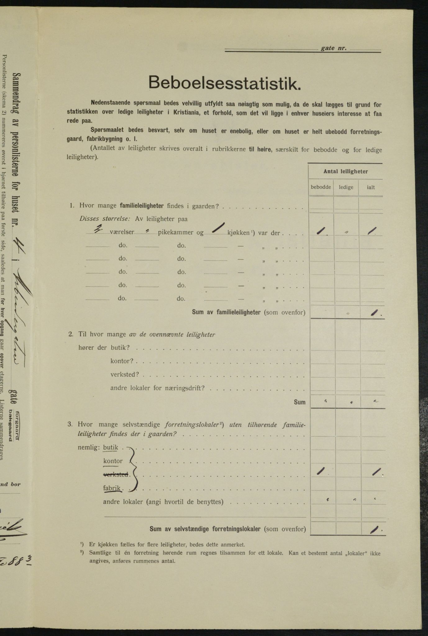 OBA, Kommunal folketelling 1.2.1913 for Kristiania, 1913, s. 1408