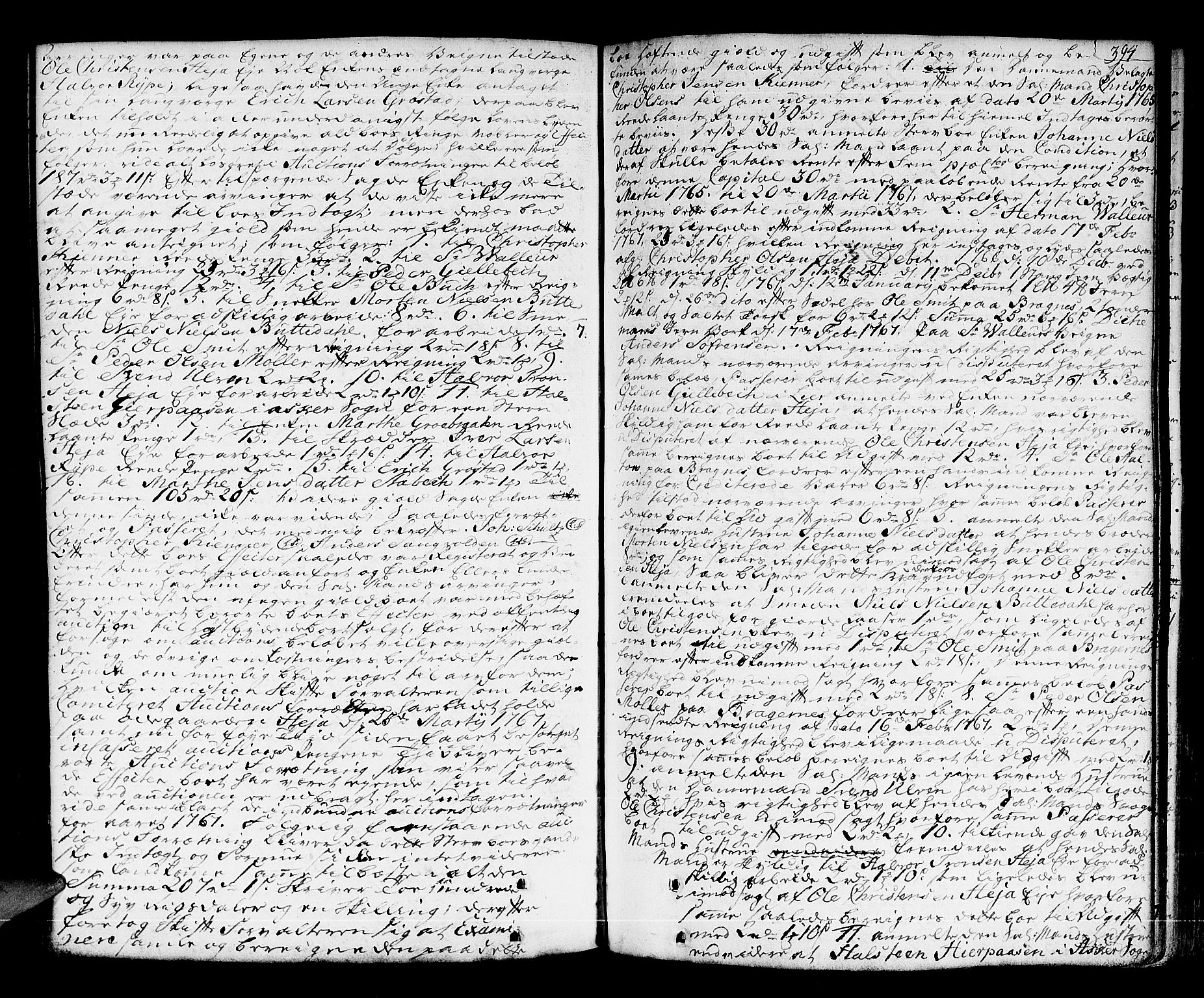 Lier, Røyken og Hurum sorenskriveri, AV/SAKO-A-89/H/Hc/L0005: Skifteprotokoll, 1760-1774, s. 393b-394a