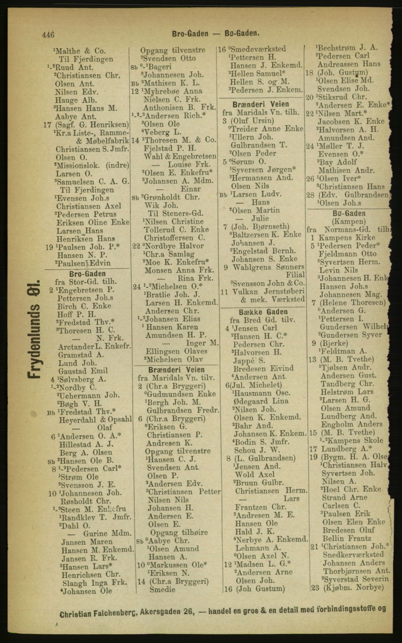 Kristiania/Oslo adressebok, PUBL/-, 1889, s. 446