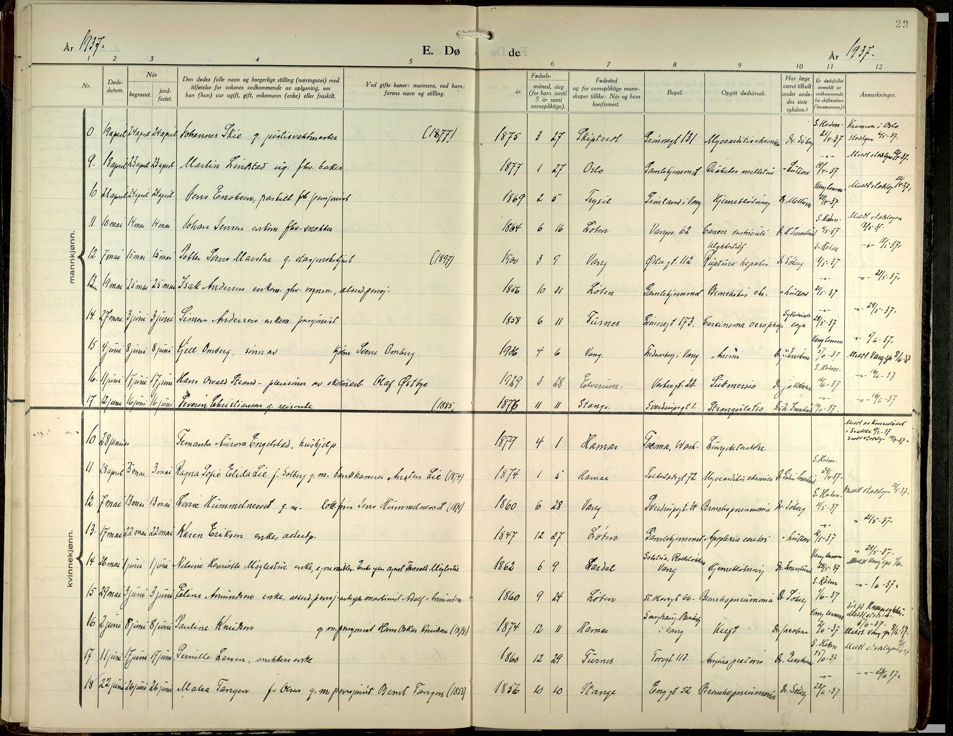 Hamar prestekontor, AV/SAH-DOMPH-002/H/Ha/Haa/L0007: Ministerialbok nr. 7, 1933-1953, s. 23