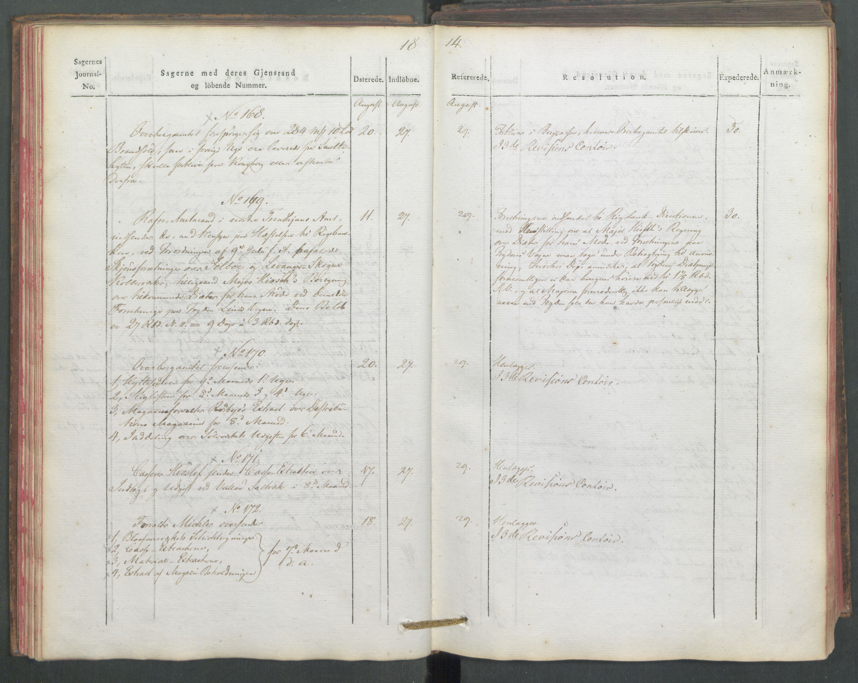 Departementene i 1814, AV/RA-S-3899/Fe/L0054: Journal, 1814