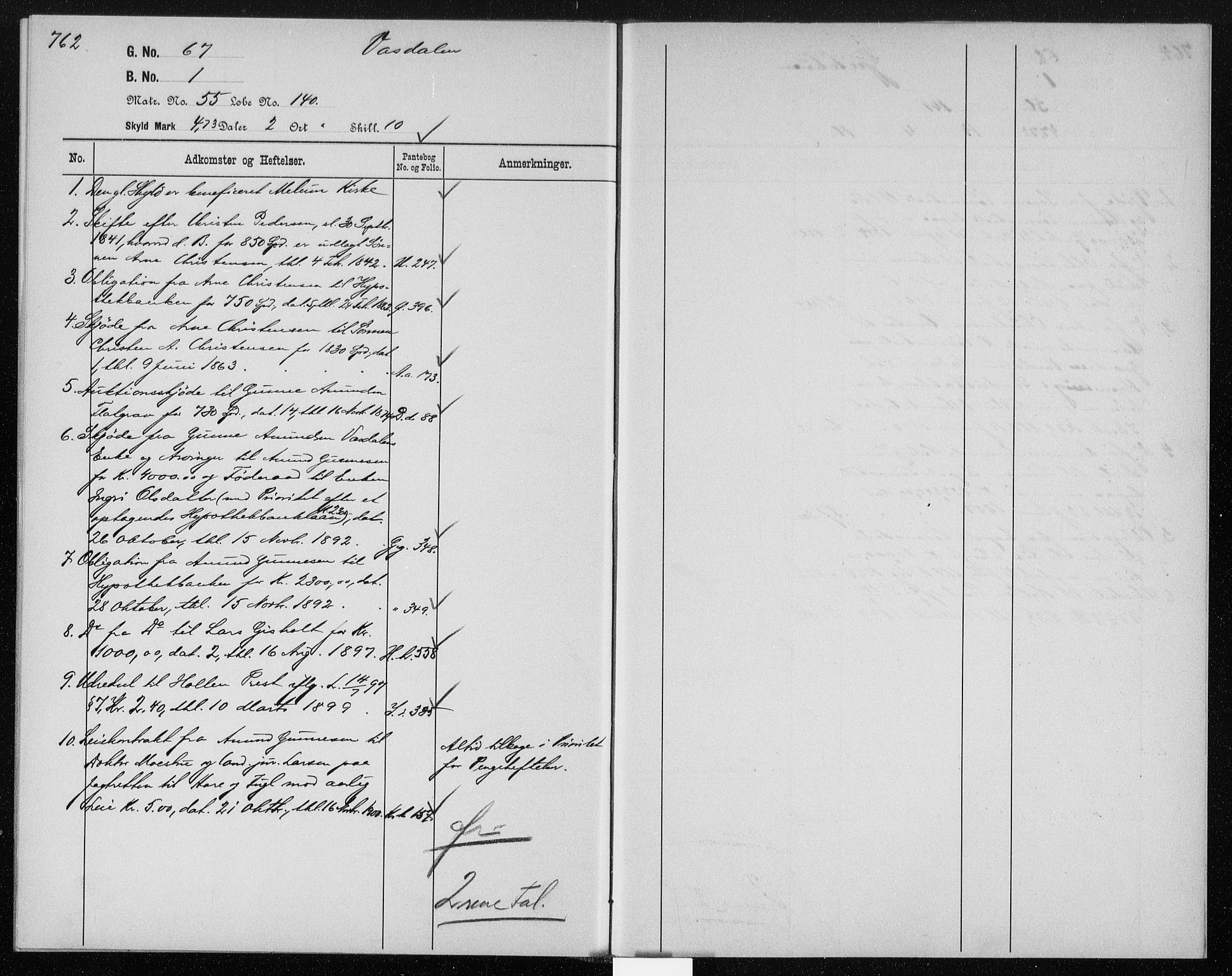 Gjerpen sorenskriveri, AV/SAKO-A-216/G/Gb/Gbb/L0004: Panteregister nr. II 4, s. 762-763