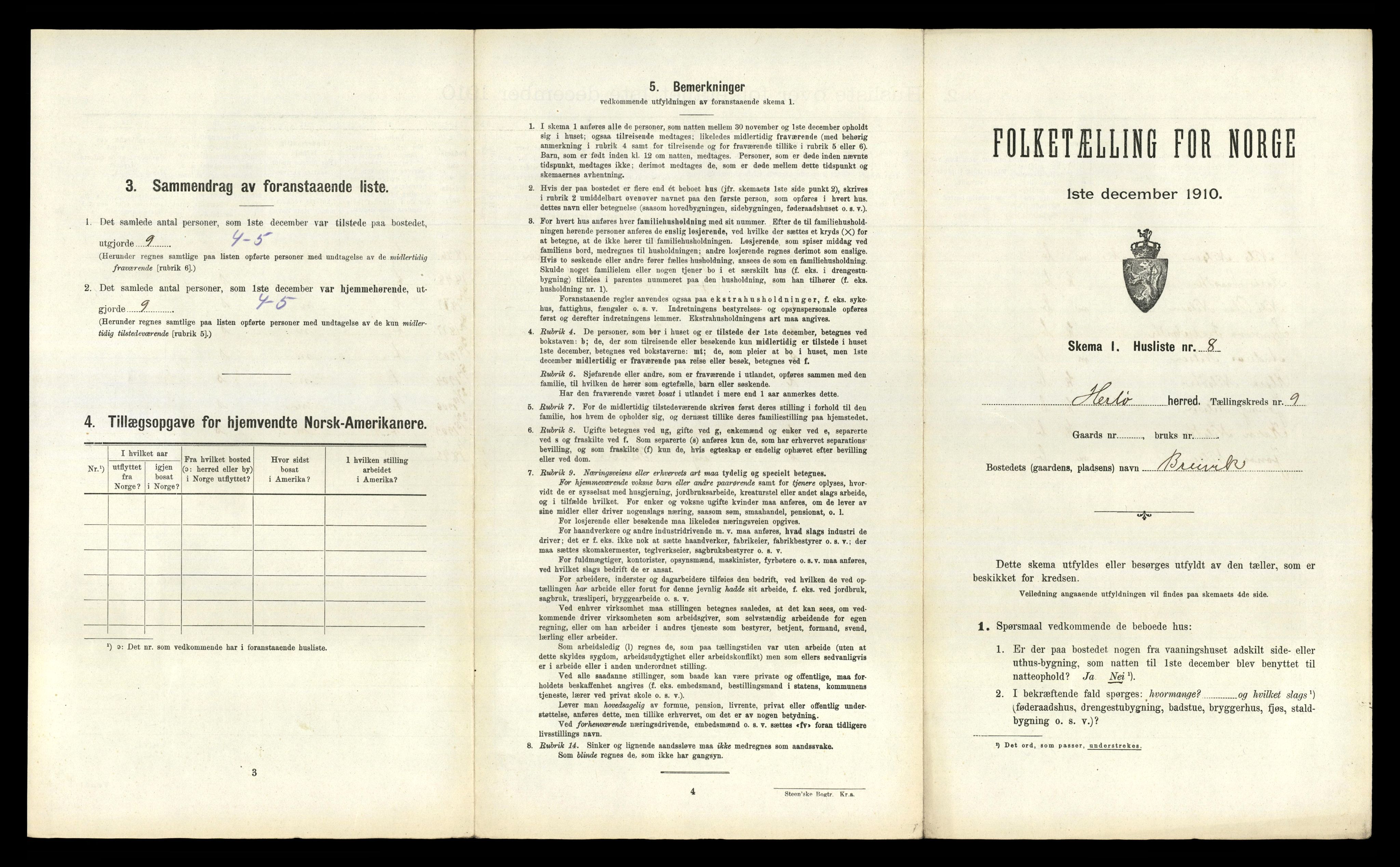 RA, Folketelling 1910 for 1258 Herdla herred, 1910, s. 1010