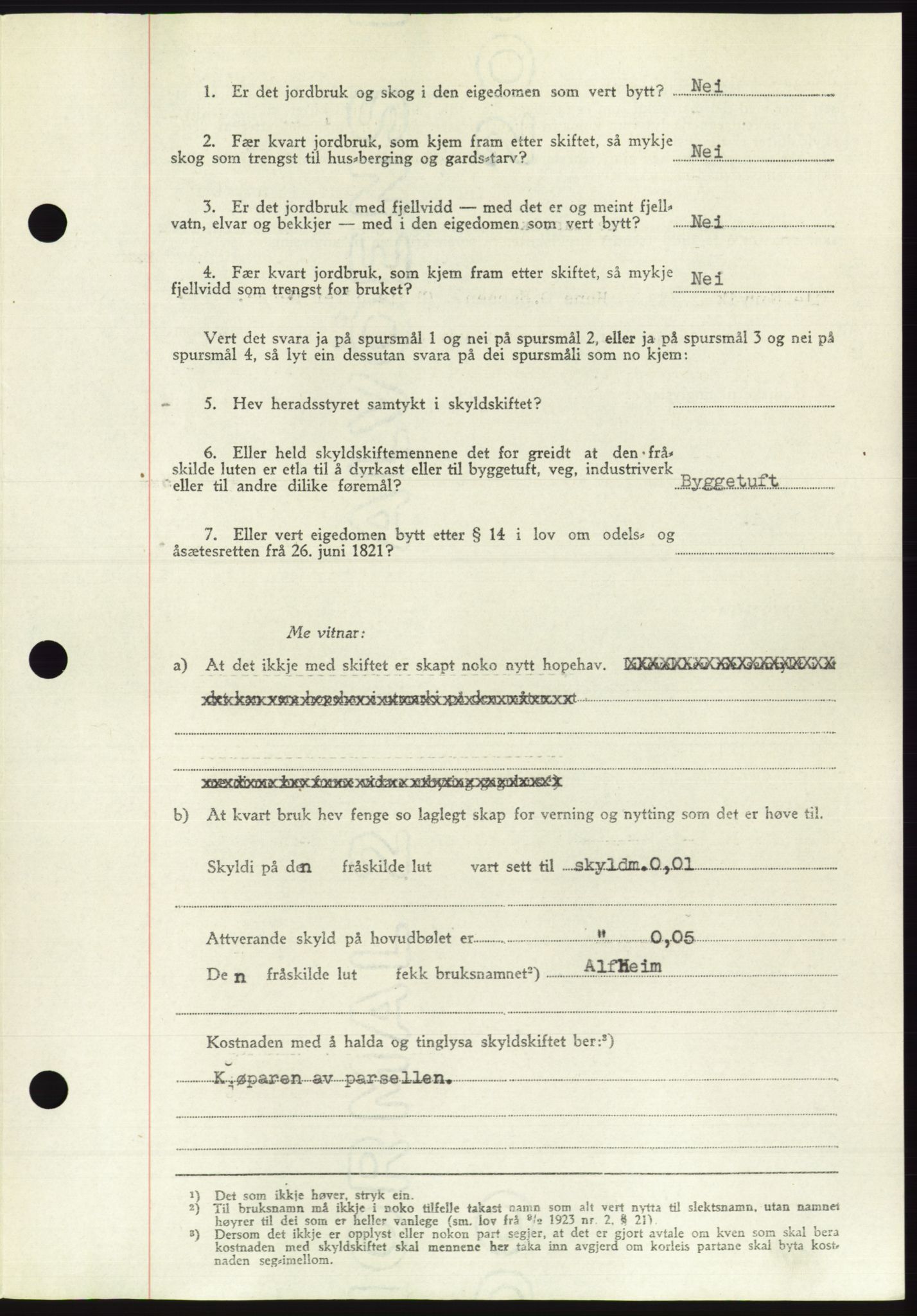 Søre Sunnmøre sorenskriveri, AV/SAT-A-4122/1/2/2C/L0084: Pantebok nr. 10A, 1949-1949, Dagboknr: 803/1949