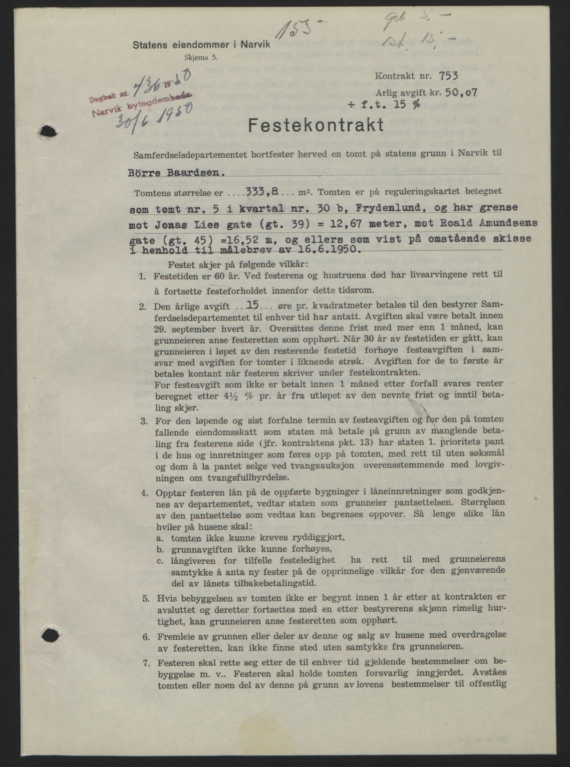 Narvik sorenskriveri, SAT/A-0002/1/2/2C/2Ca: Pantebok nr. A26, 1950-1950, Dagboknr: 436/1950