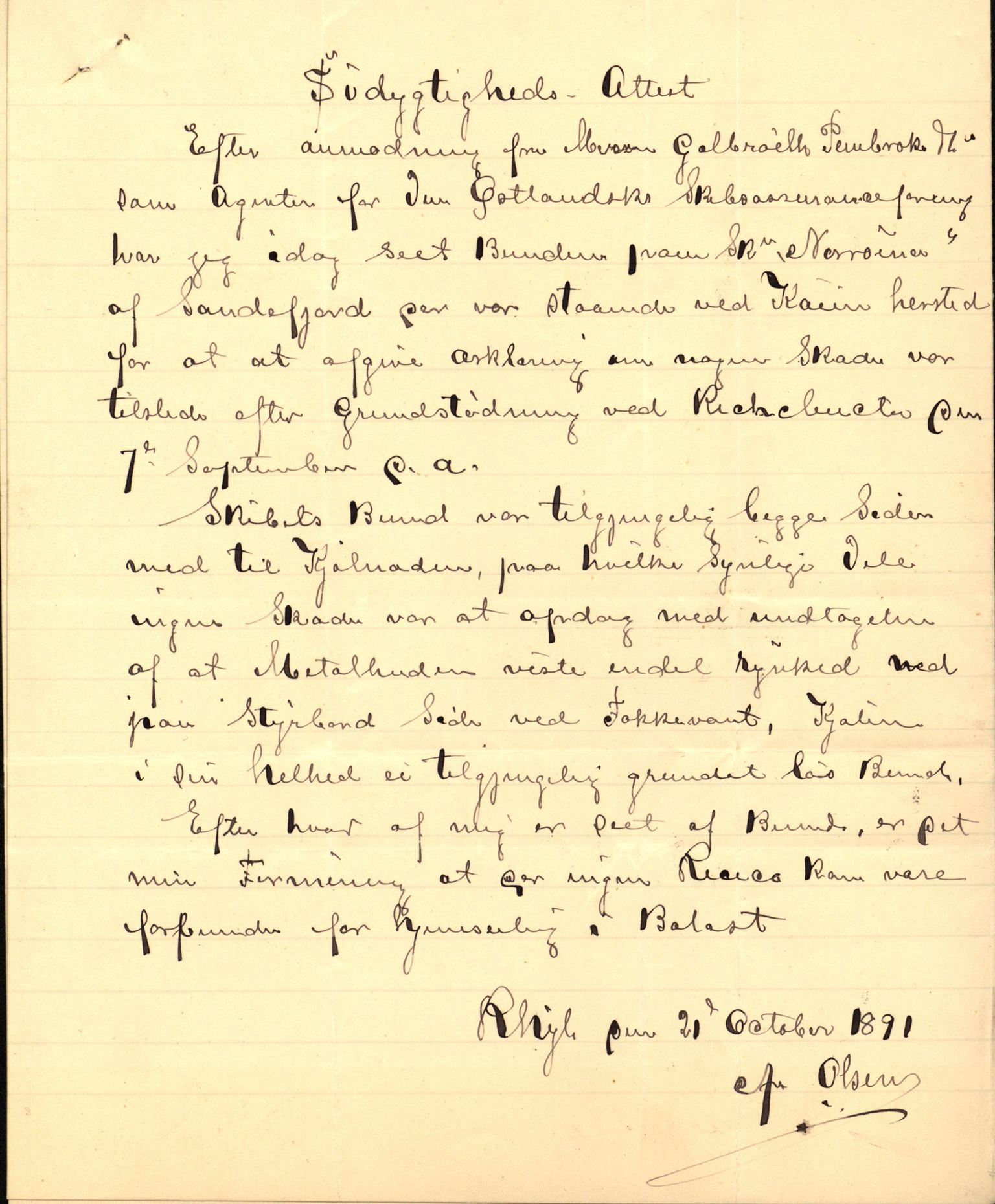 Pa 63 - Østlandske skibsassuranceforening, VEMU/A-1079/G/Ga/L0027/0015: Havaridokumenter / Orion, Orient, Nicolay H. Knudtzon, Natanael, Norrøna, 1891, s. 57