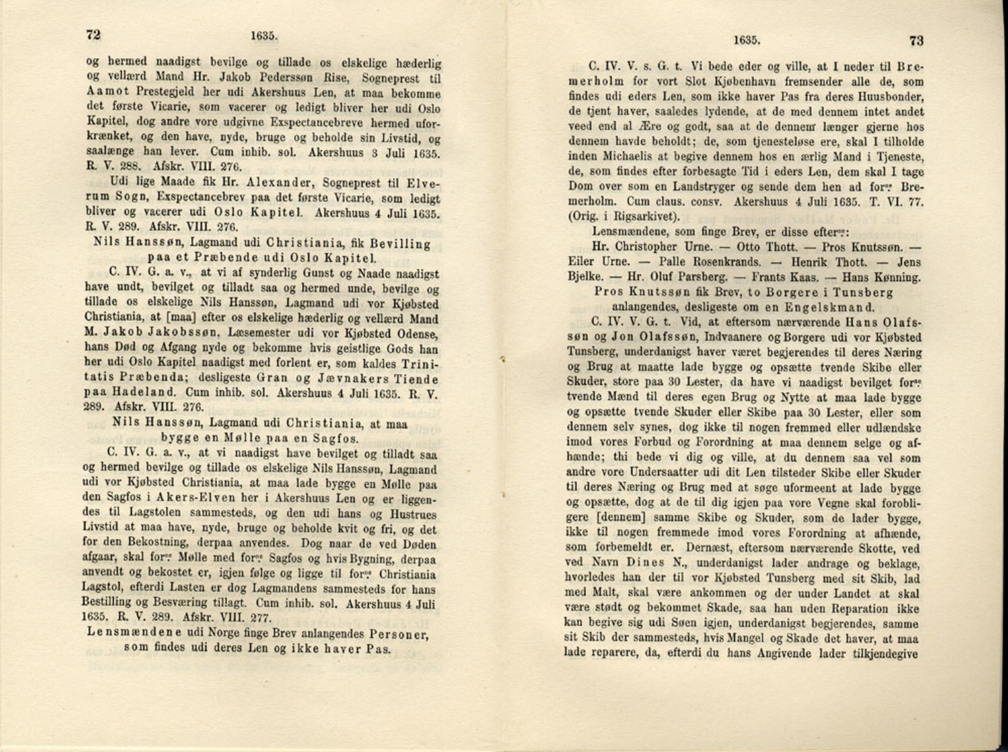Publikasjoner utgitt av Det Norske Historiske Kildeskriftfond, PUBL/-/-/-: Norske Rigs-Registranter, bind 7, 1635-1640, s. 72-73
