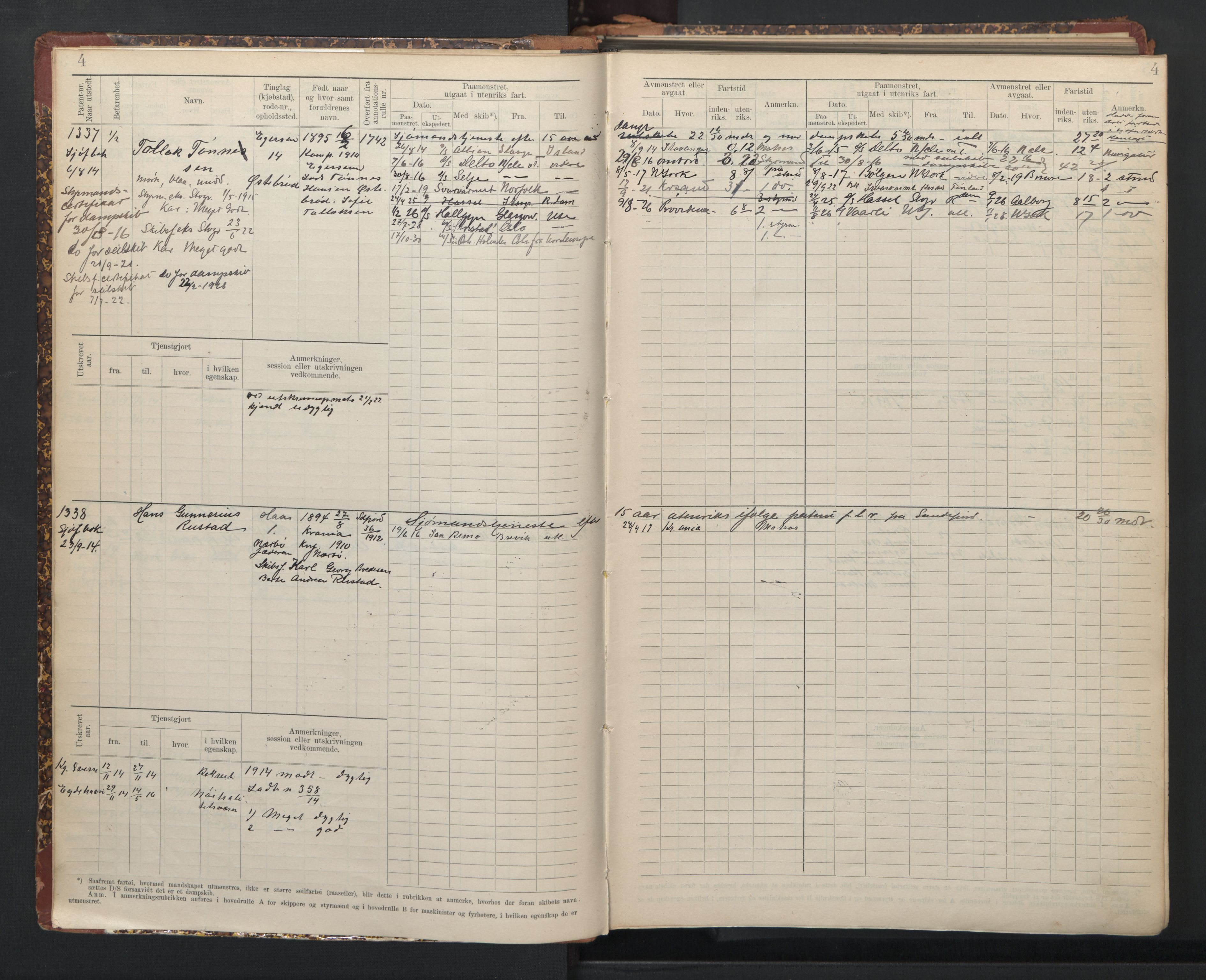Egersund mønstringskrets, AV/SAK-2031-0019/F/Fb/L0003: Hovedrulle nr 1331-1567, O-5, 1900-1948, s. 6