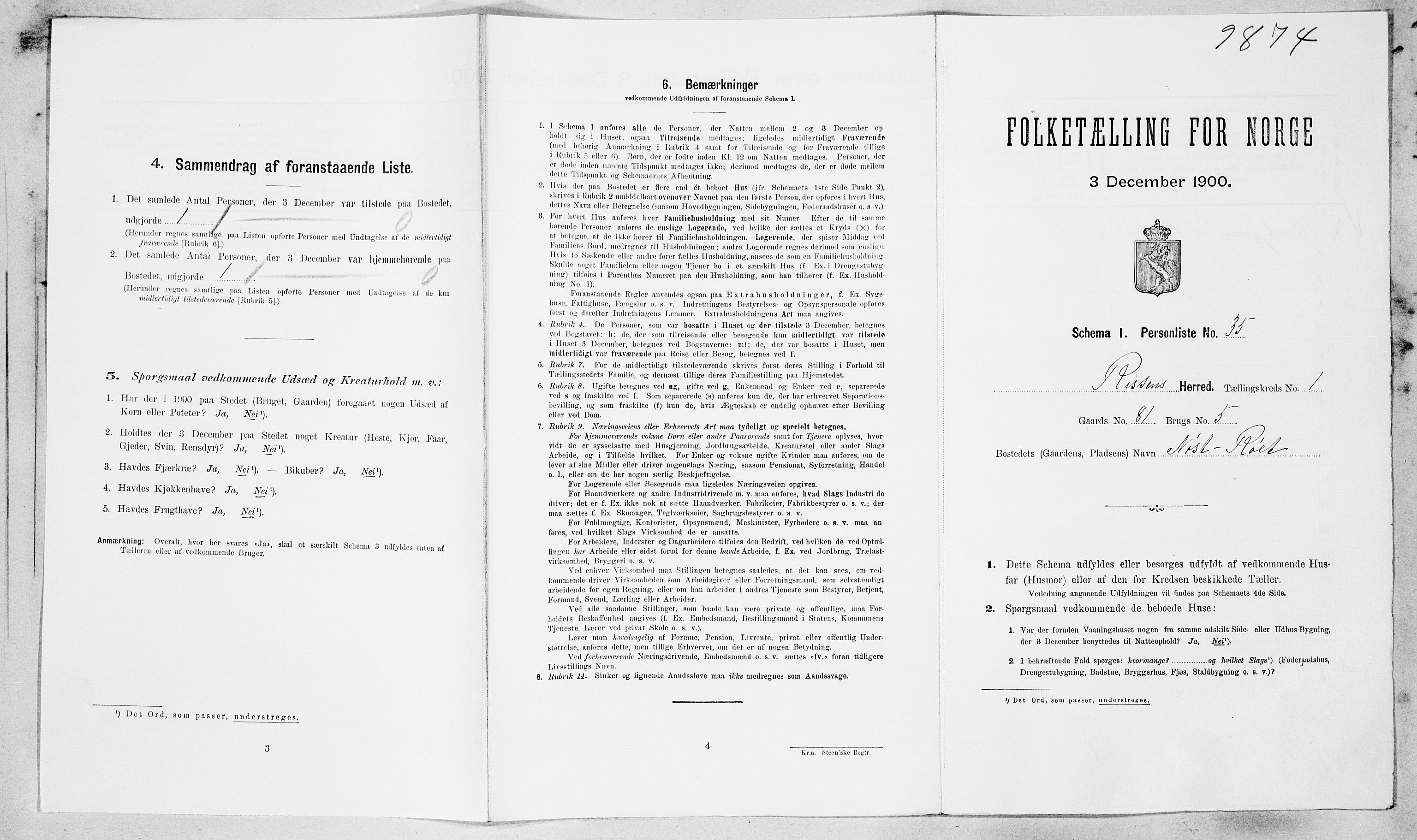 SAT, Folketelling 1900 for 1624 Rissa herred, 1900, s. 158