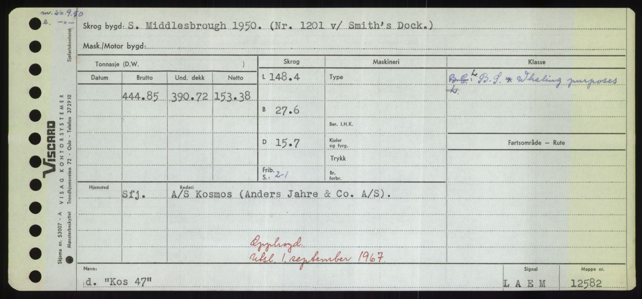 Sjøfartsdirektoratet med forløpere, Skipsmålingen, AV/RA-S-1627/H/Hd/L0021: Fartøy, Kor-Kår, s. 95