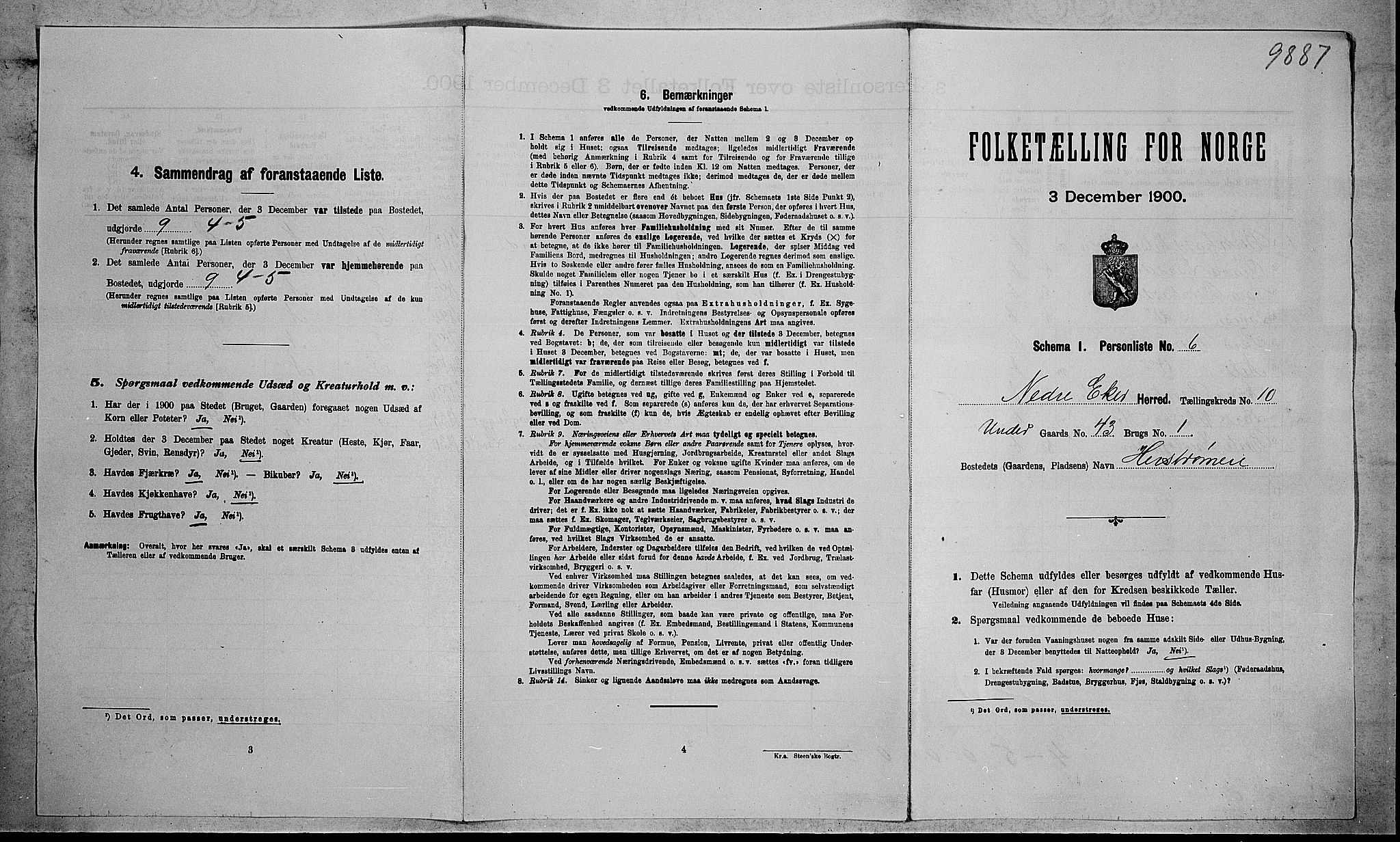 RA, Folketelling 1900 for 0625 Nedre Eiker herred, 1900, s. 1261