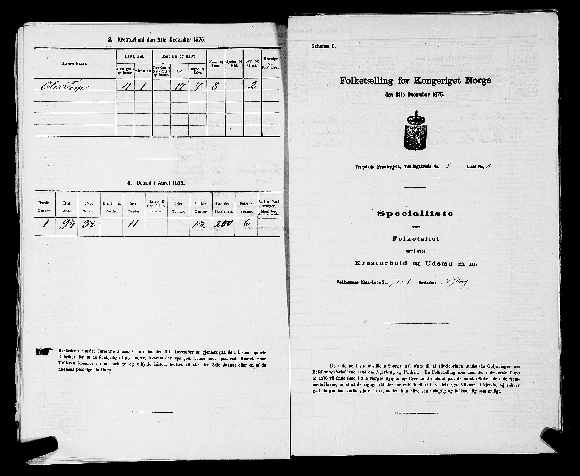 RA, Folketelling 1875 for 0122P Trøgstad prestegjeld, 1875, s. 513