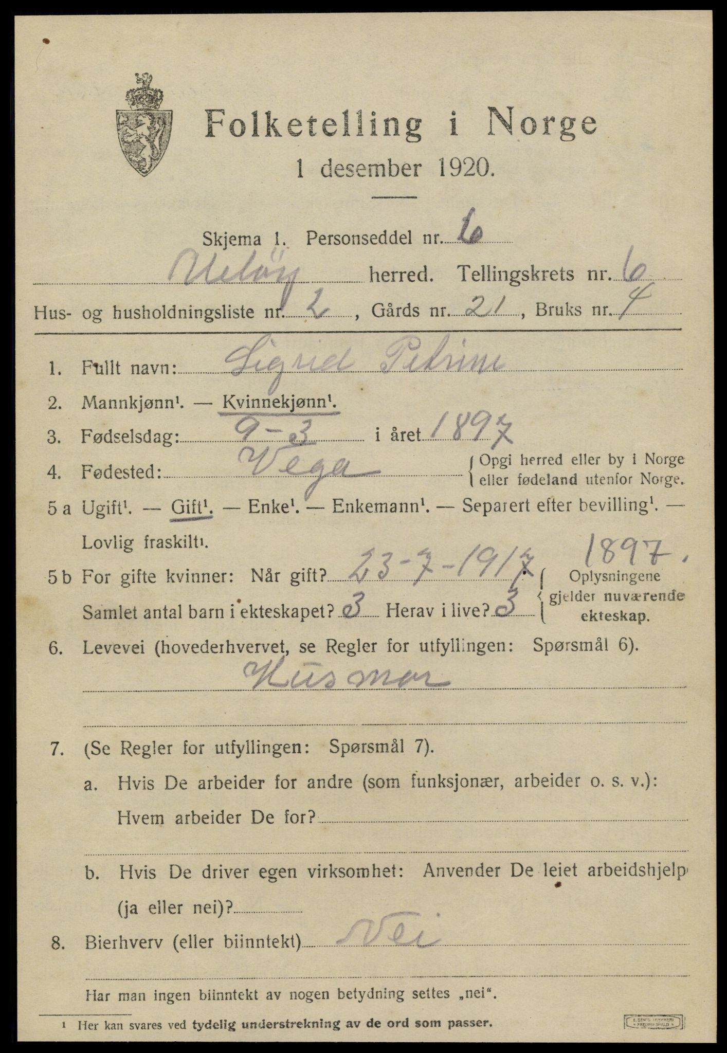 SAT, Folketelling 1920 for 1837 Meløy herred, 1920, s. 3407