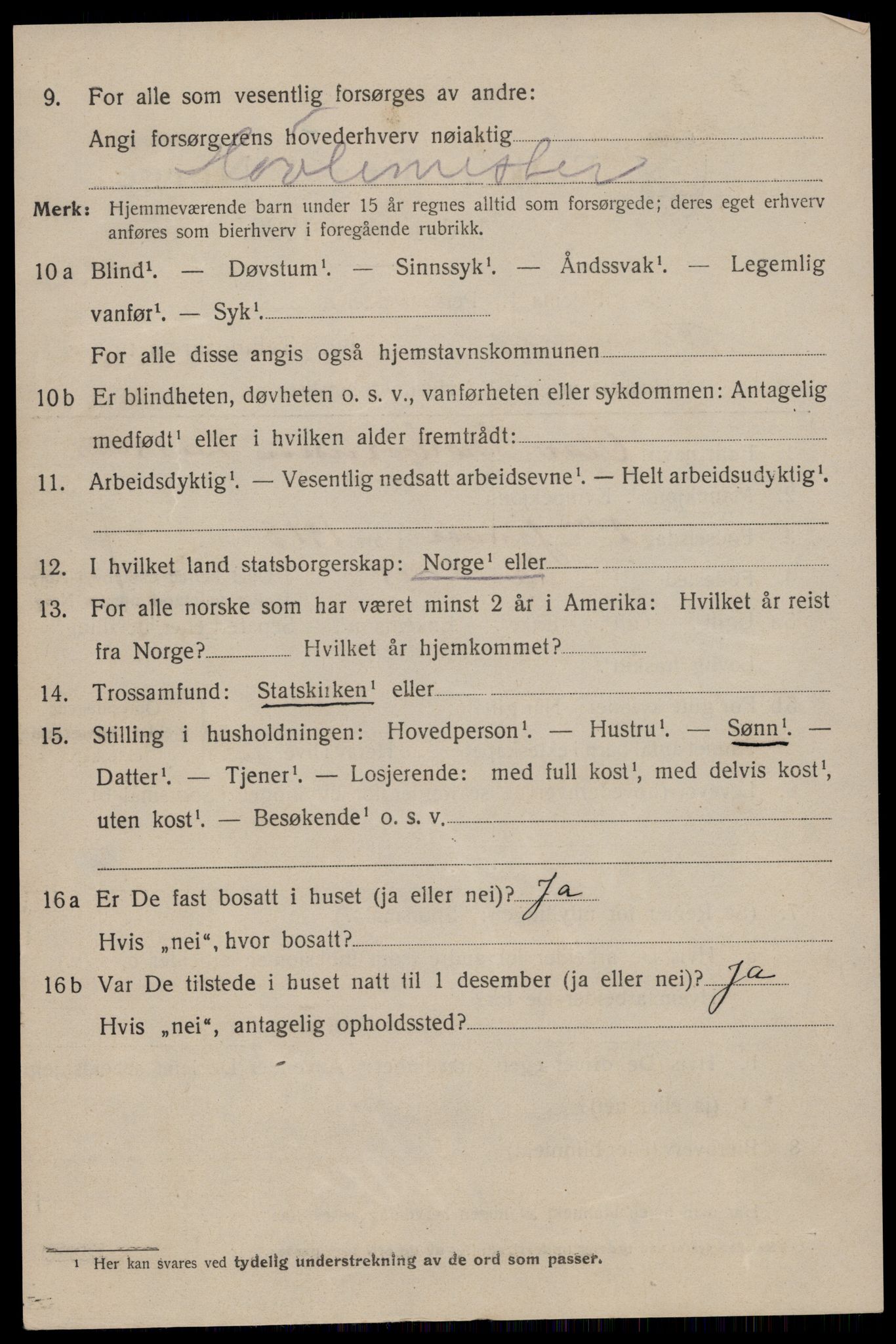 SAST, Folketelling 1920 for 1102 Sandnes ladested, 1920, s. 3515