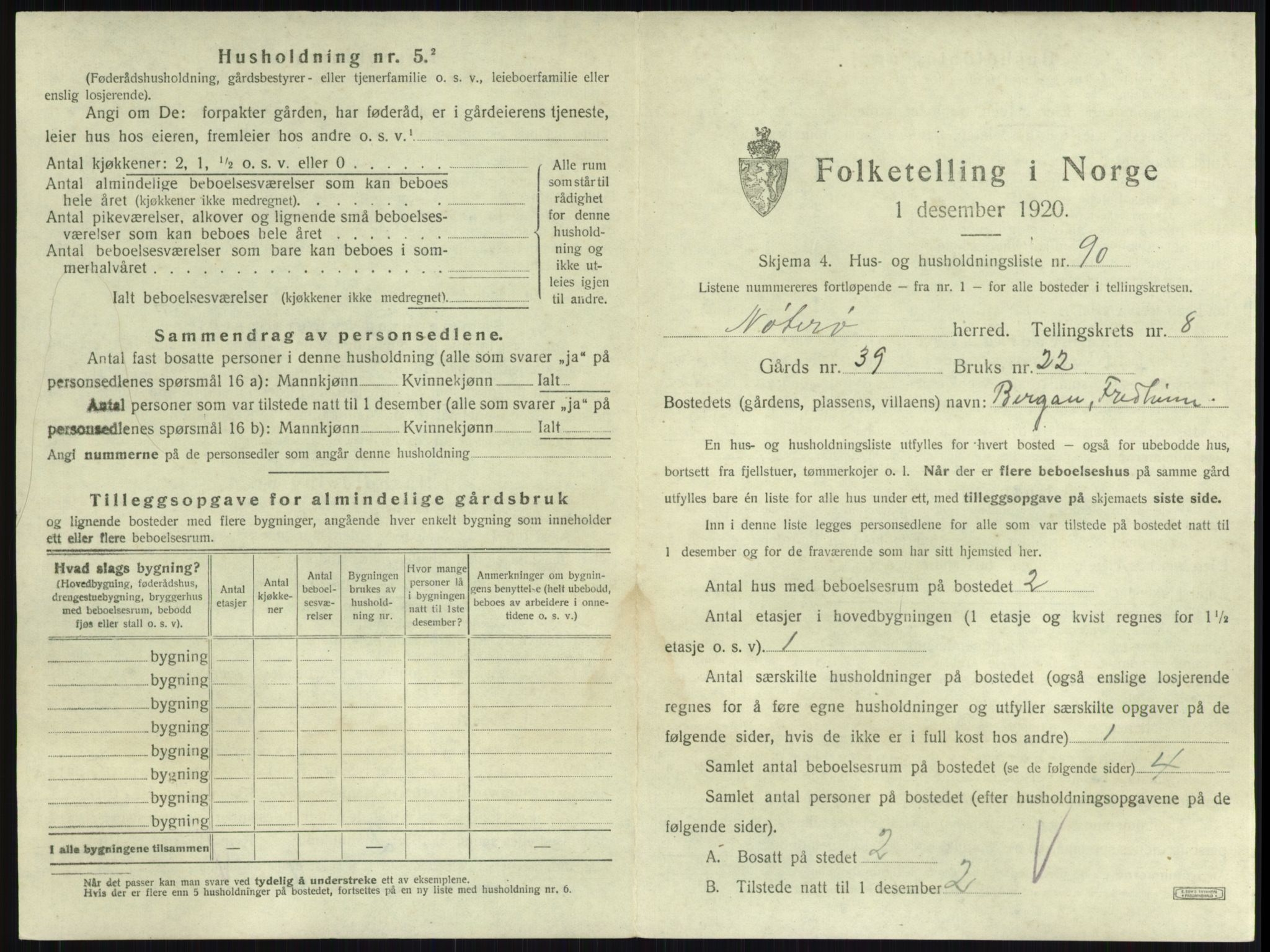 SAKO, Folketelling 1920 for 0722 Nøtterøy herred, 1920, s. 1681