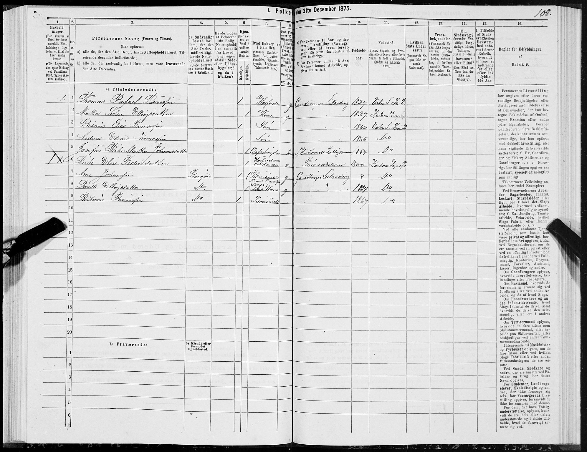 SAT, Folketelling 1875 for 1529P Skodje prestegjeld, 1875, s. 3108