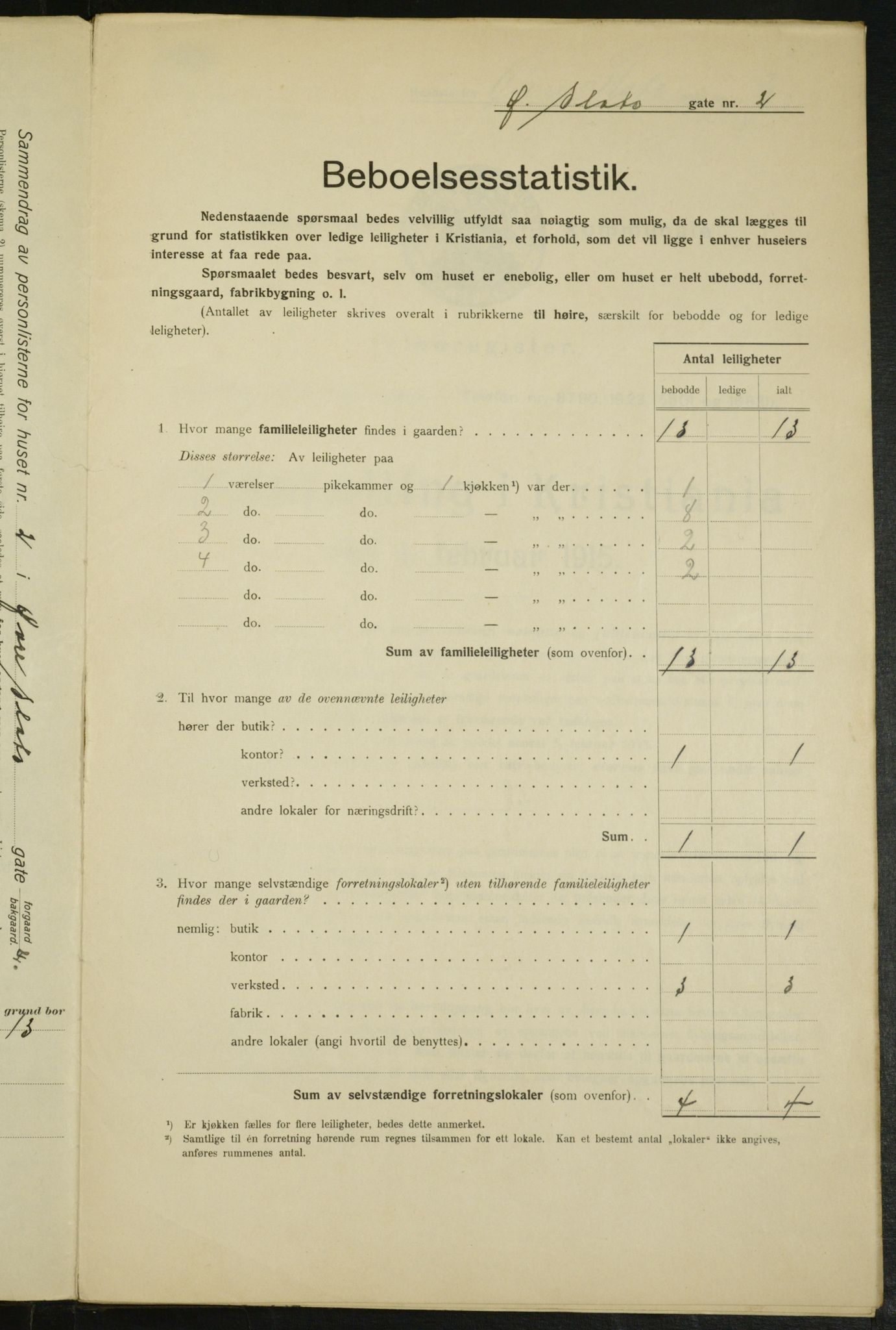 OBA, Kommunal folketelling 1.2.1915 for Kristiania, 1915, s. 130483