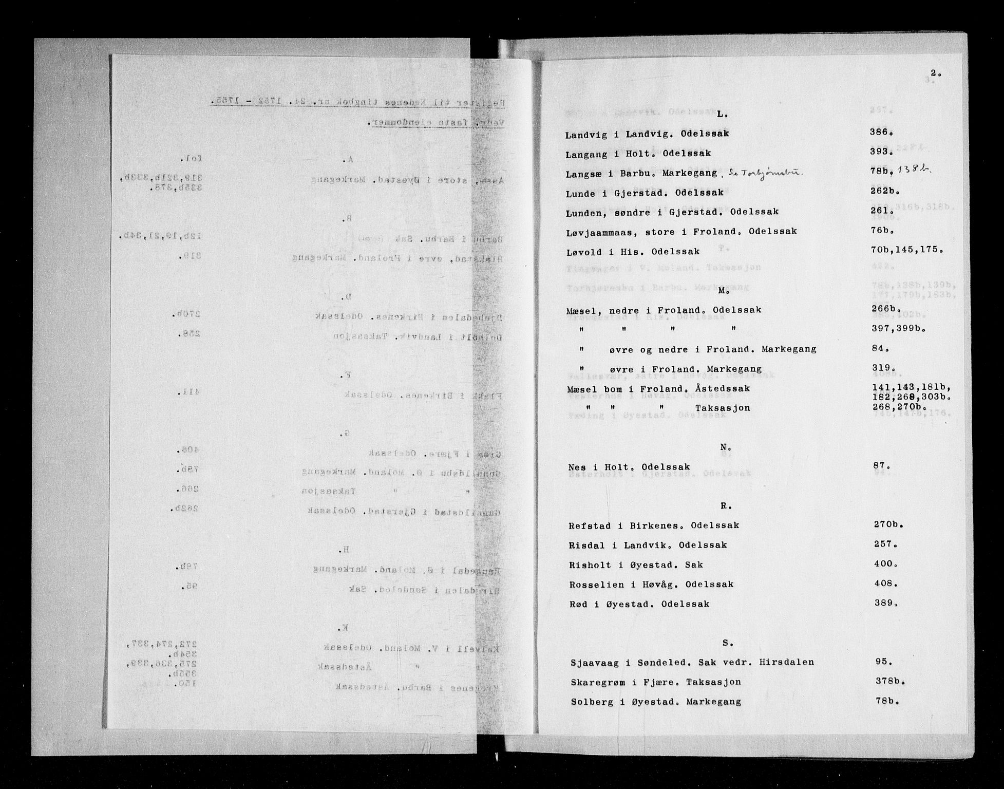 Nedenes sorenskriveri før 1824, AV/SAK-1221-0007/F/Fa/L0029: Tingbok med register nr 24, 1752-1755