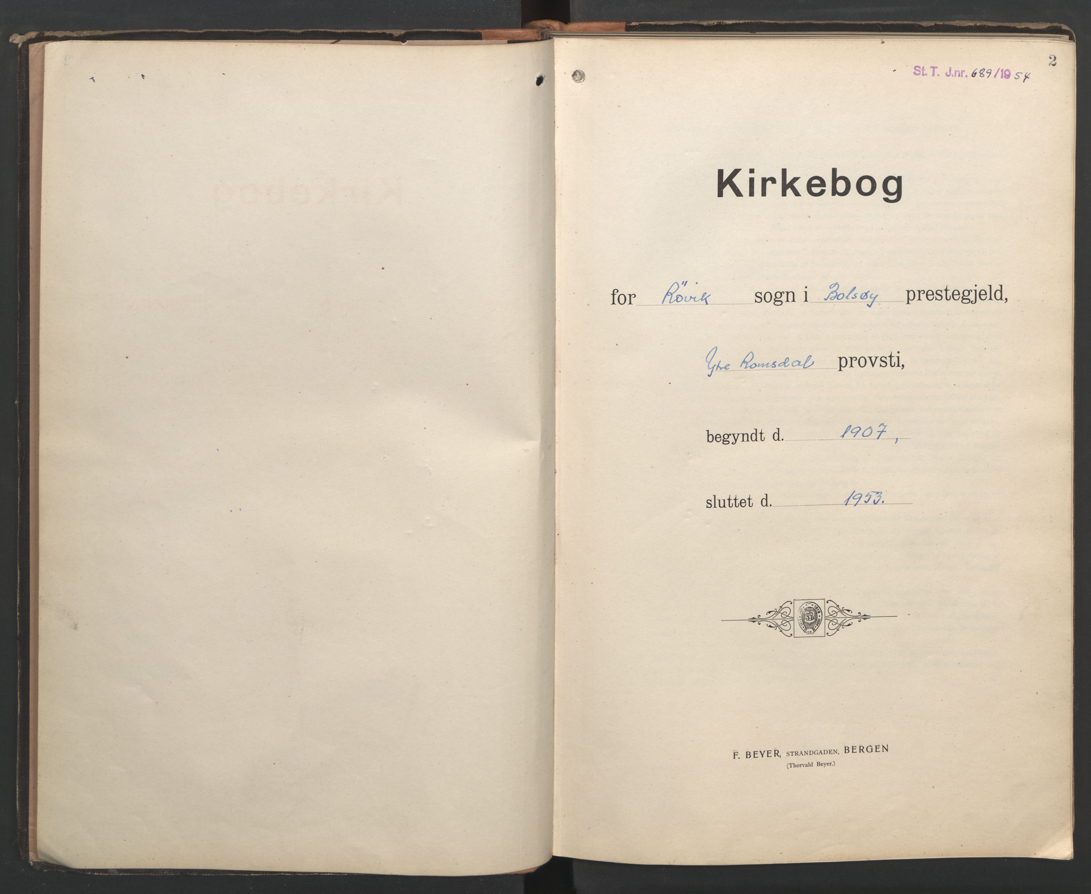 Ministerialprotokoller, klokkerbøker og fødselsregistre - Møre og Romsdal, AV/SAT-A-1454/556/L0677: Klokkerbok nr. 556C01, 1907-1953, s. 2