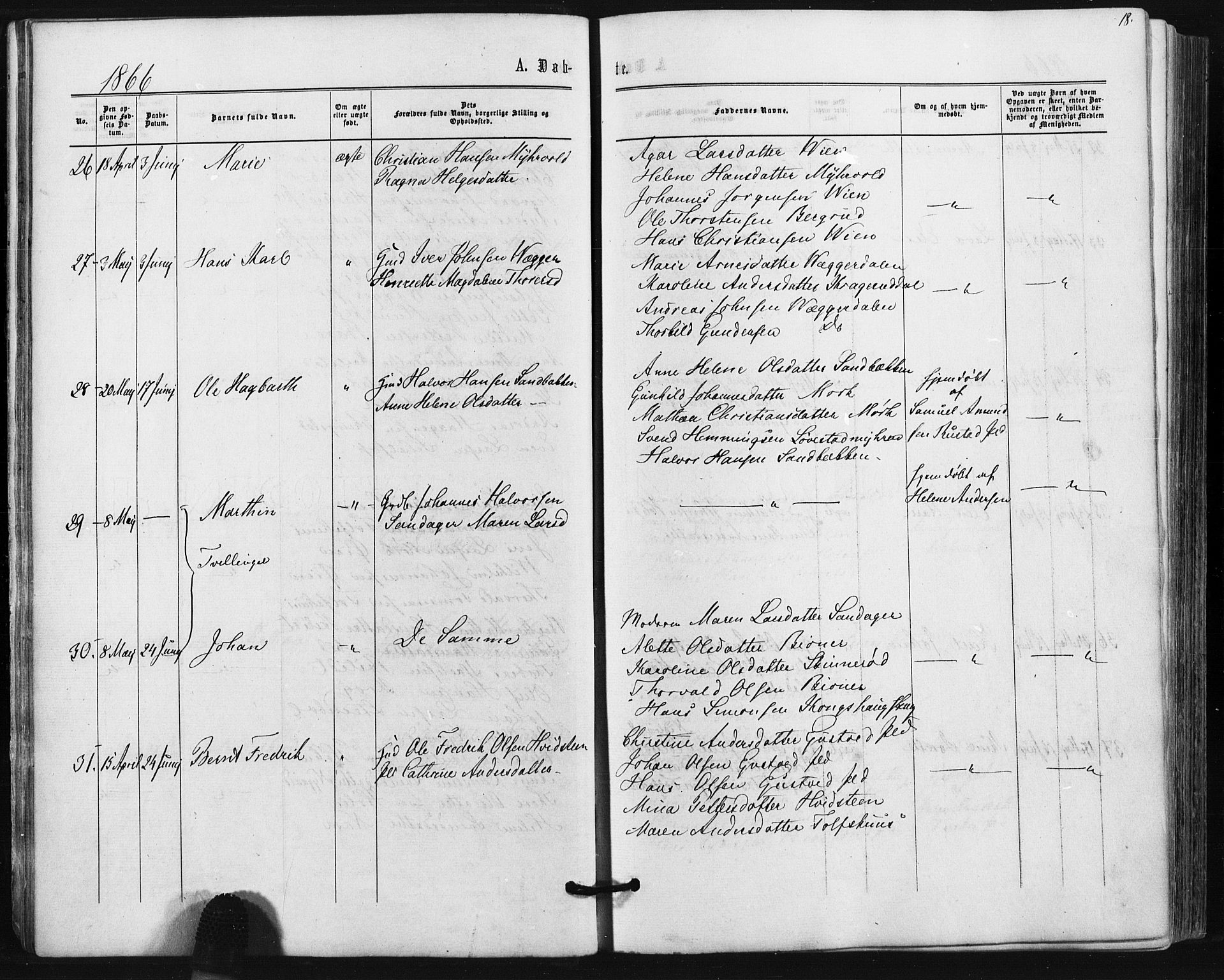 Hobøl prestekontor Kirkebøker, AV/SAO-A-2002/F/Fa/L0004: Ministerialbok nr. I 4, 1865-1877, s. 18
