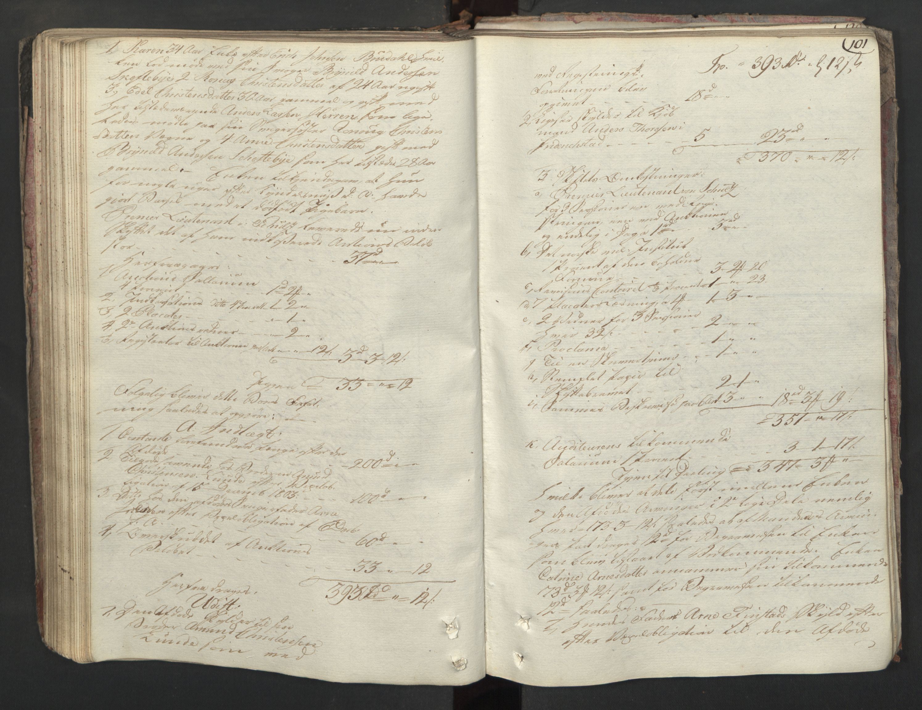 Forsvaret, Generalauditøren, AV/RA-RAFA-1772/F/Fj/Fjc/L0009: Skifteprotokol for det søndenfjeldske inf. reg.s nationale batailloner, 1789-1807, s. 100b-101a