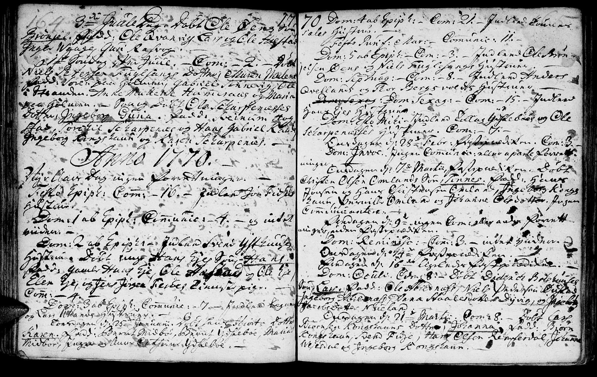 Flekkefjord sokneprestkontor, AV/SAK-1111-0012/F/Fa/Fab/L0001: Ministerialbok nr. A 1, 1750-1780, s. 164-165