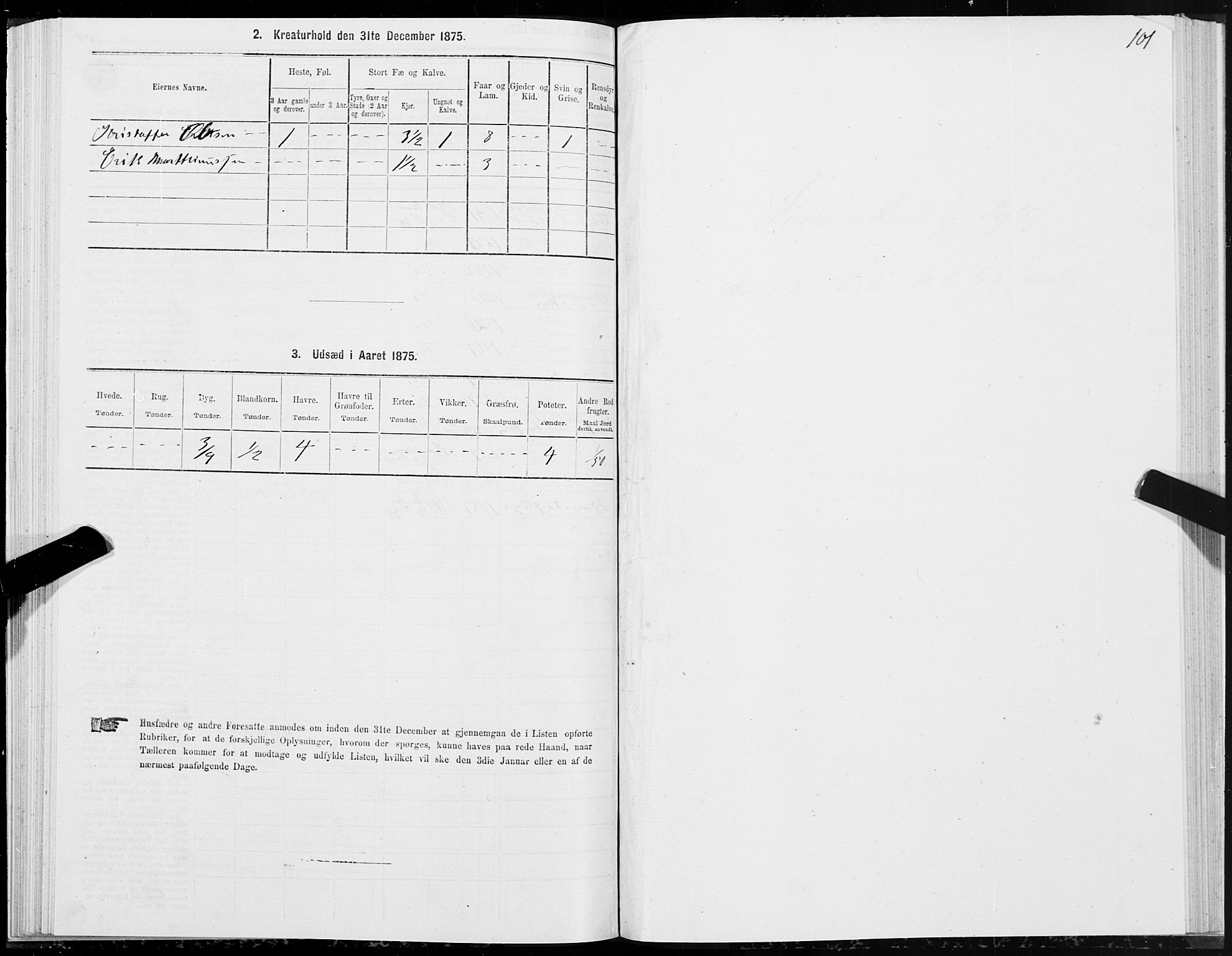 SAT, Folketelling 1875 for 1534P Haram prestegjeld, 1875, s. 1101