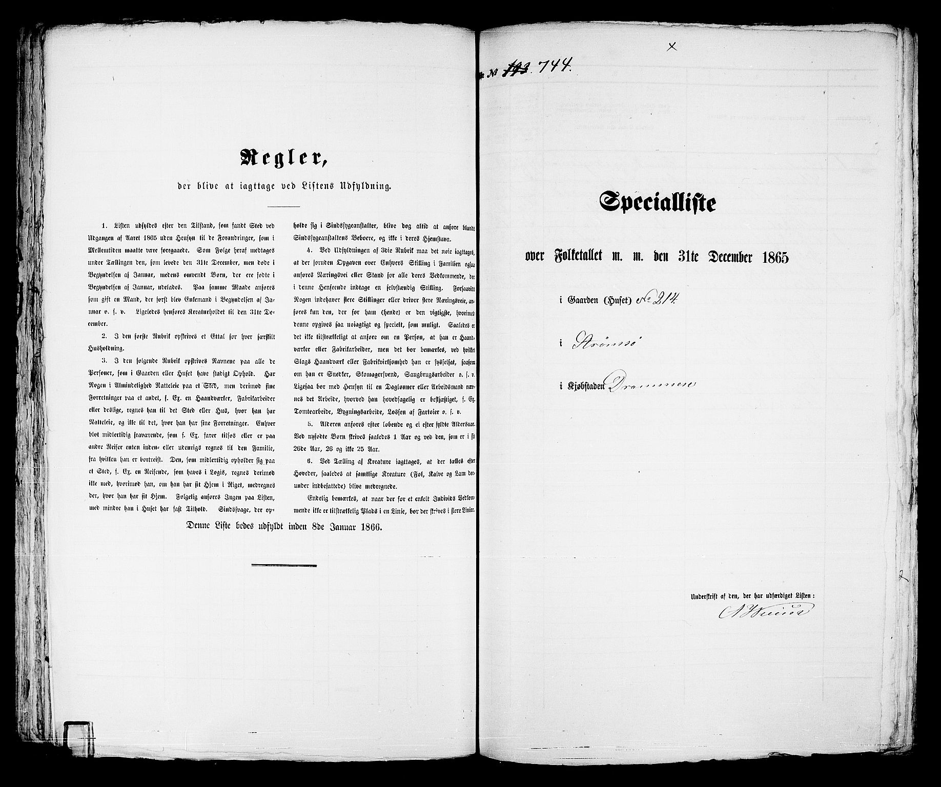 RA, Folketelling 1865 for 0602bP Strømsø prestegjeld i Drammen kjøpstad, 1865, s. 301