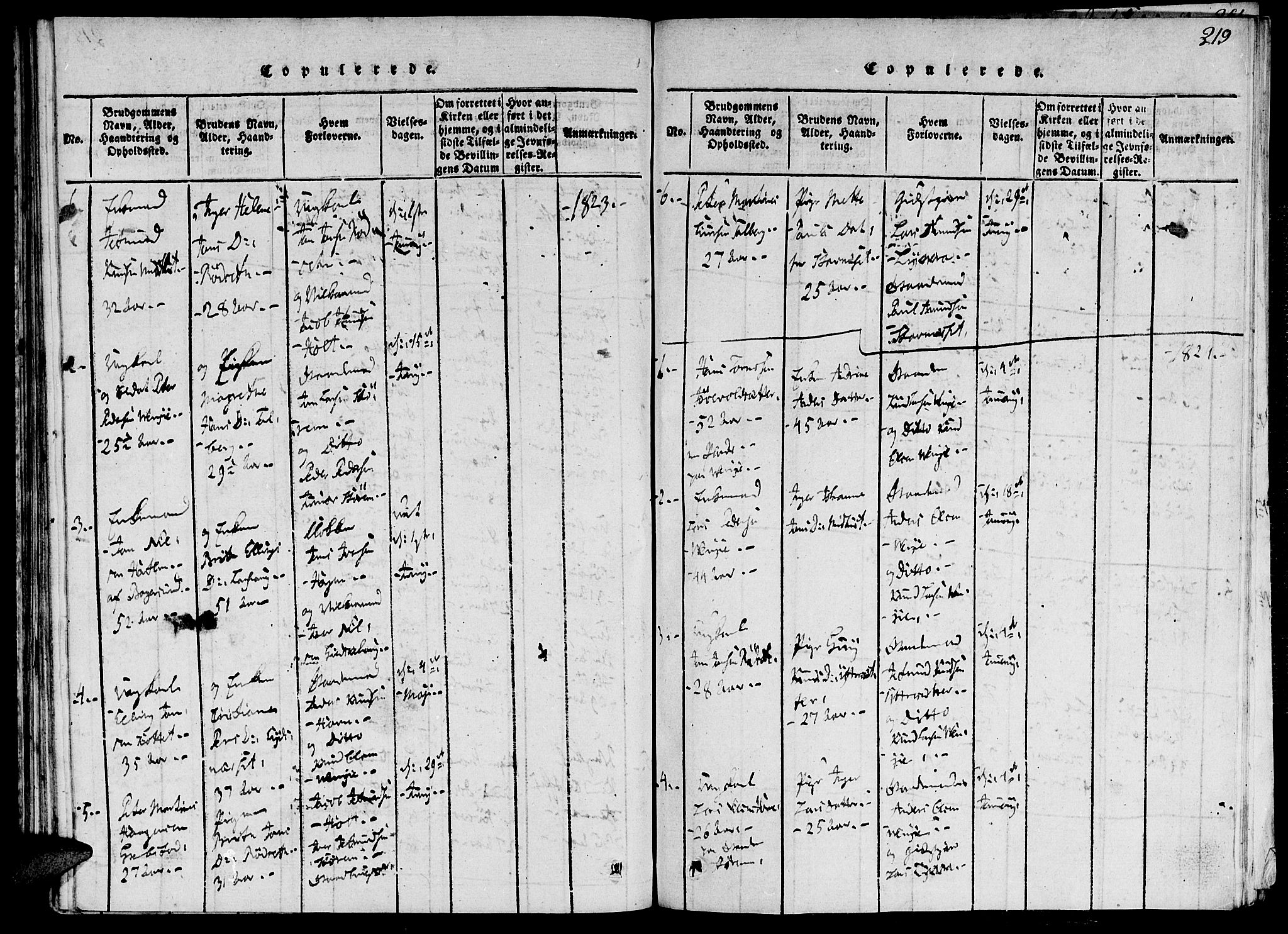 Ministerialprotokoller, klokkerbøker og fødselsregistre - Møre og Romsdal, SAT/A-1454/520/L0273: Ministerialbok nr. 520A03, 1817-1826, s. 219