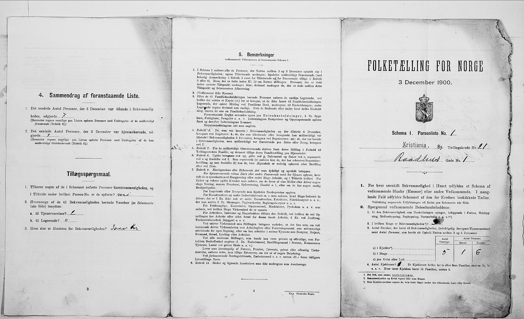 SAO, Folketelling 1900 for 0301 Kristiania kjøpstad, 1900, s. 73474