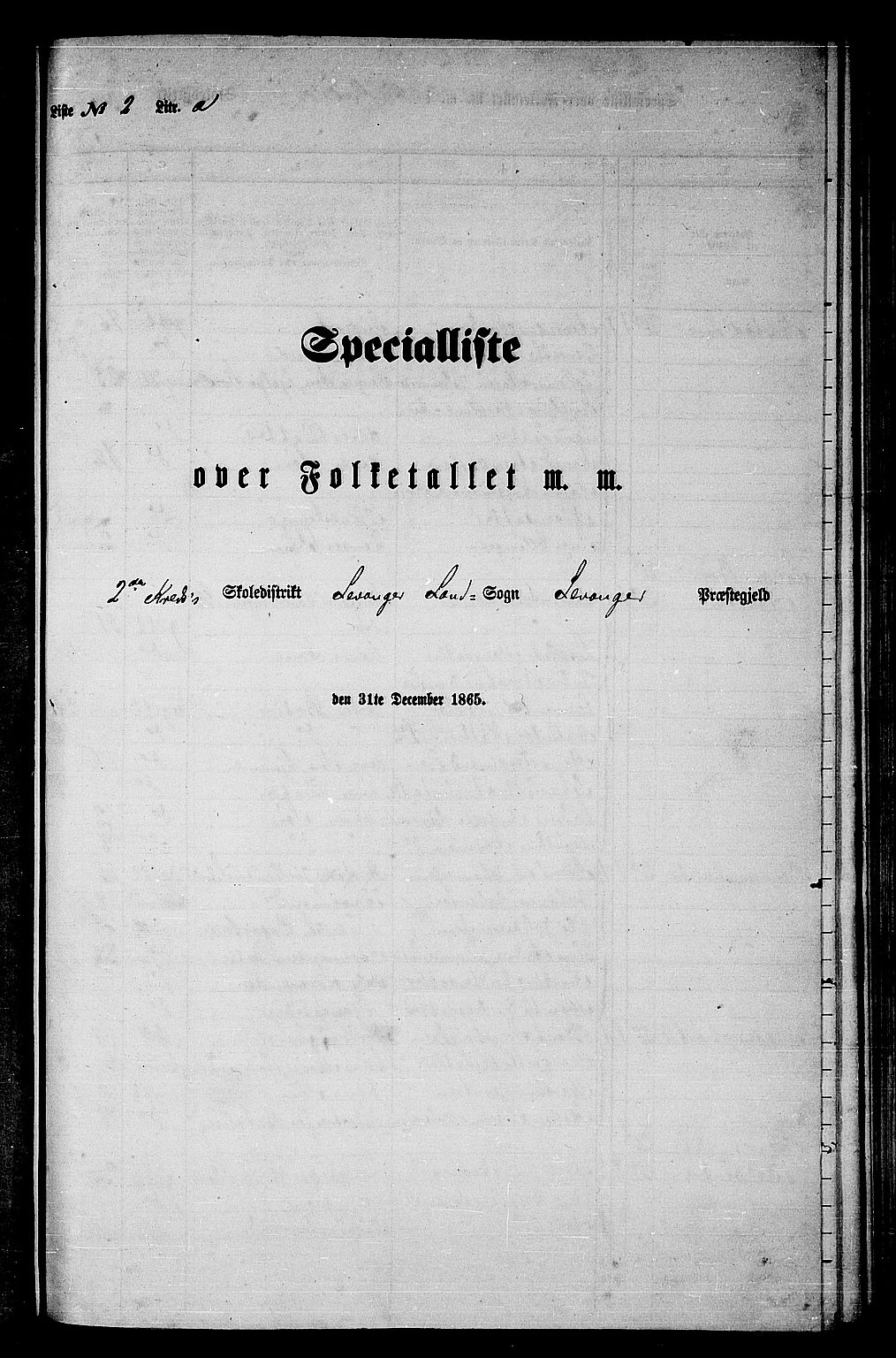 RA, Folketelling 1865 for 1720L Levanger prestegjeld, Levanger landsokn, 1865, s. 26