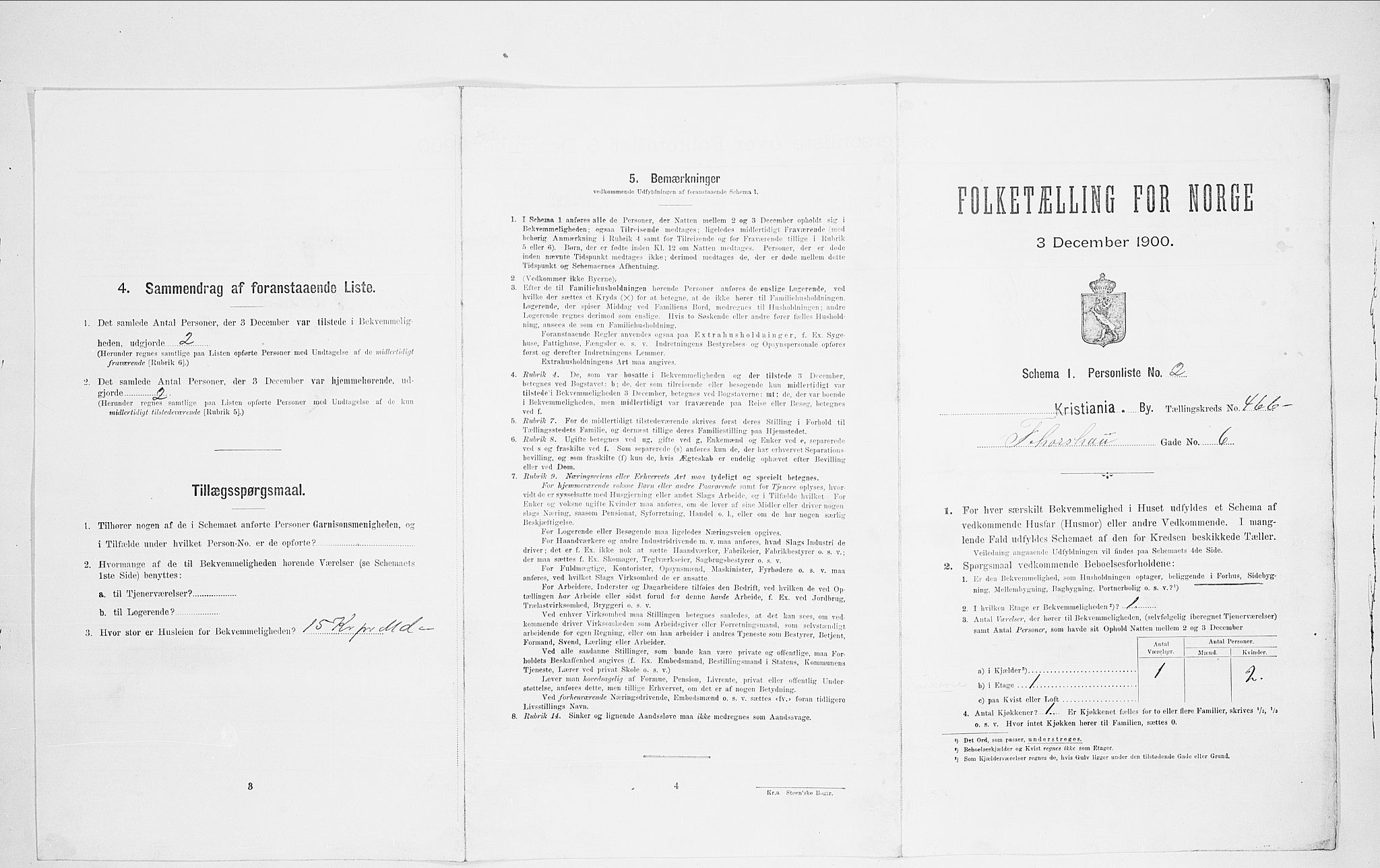 SAO, Folketelling 1900 for 0301 Kristiania kjøpstad, 1900, s. 98200