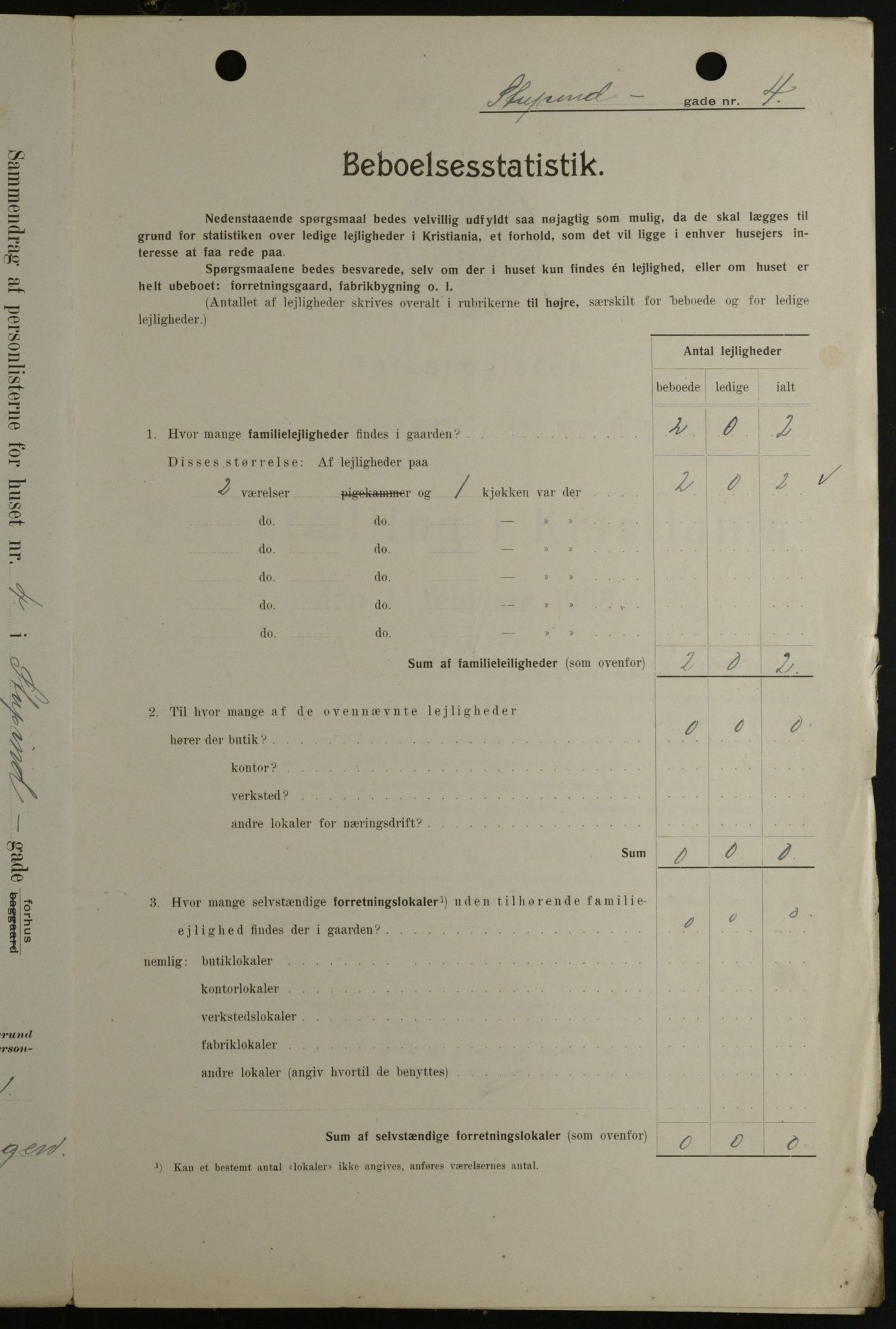 OBA, Kommunal folketelling 1.2.1908 for Kristiania kjøpstad, 1908, s. 94023