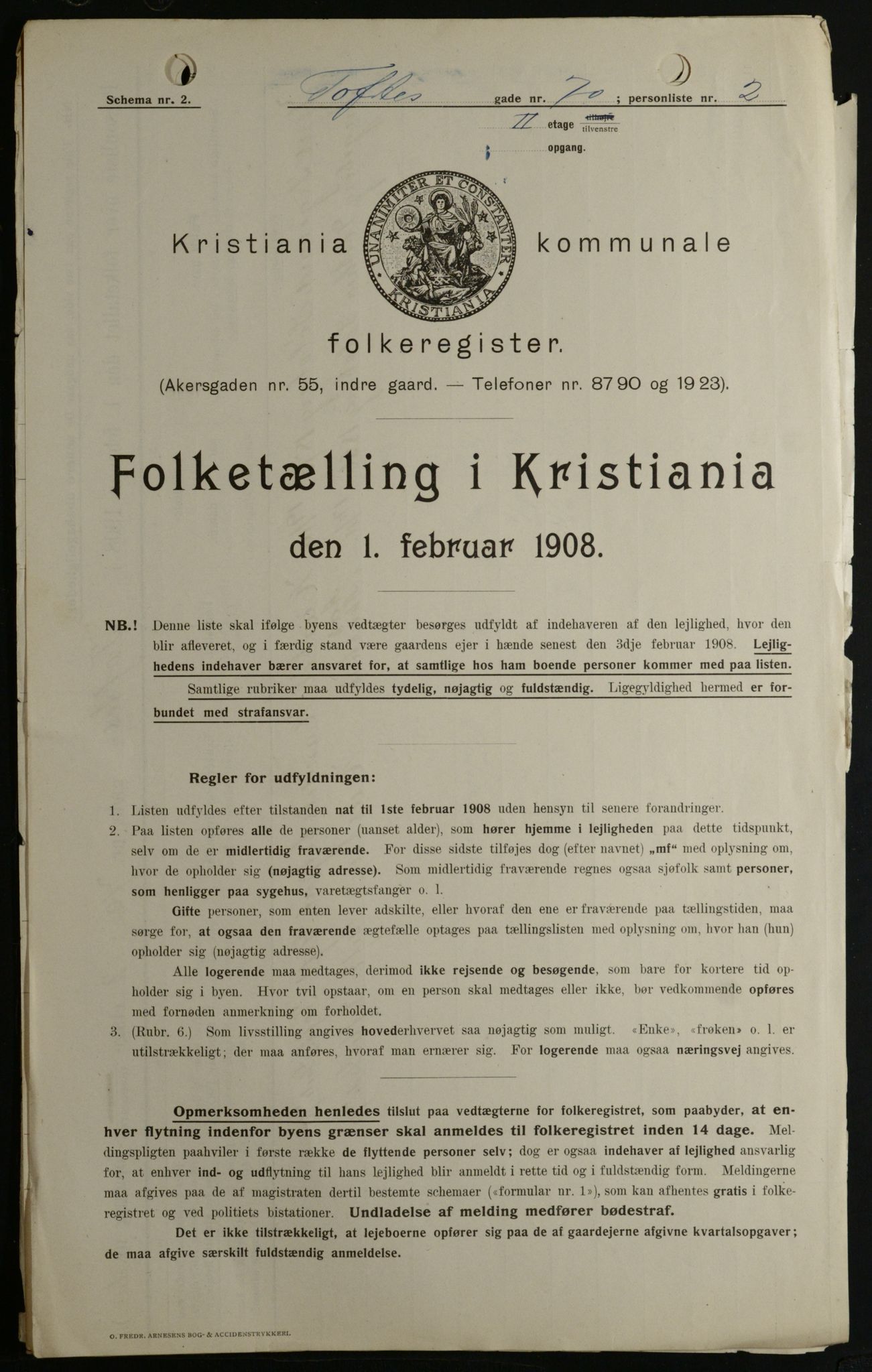 OBA, Kommunal folketelling 1.2.1908 for Kristiania kjøpstad, 1908, s. 101640