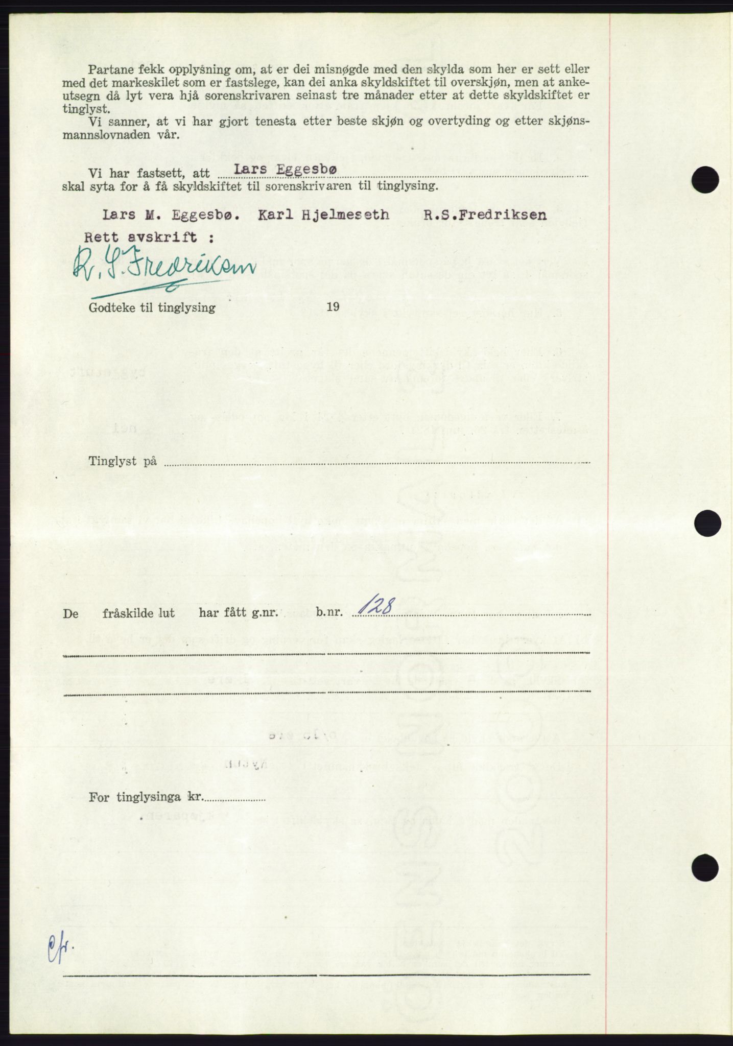 Søre Sunnmøre sorenskriveri, AV/SAT-A-4122/1/2/2C/L0099: Pantebok nr. 25A, 1954-1954, Dagboknr: 2786/1954