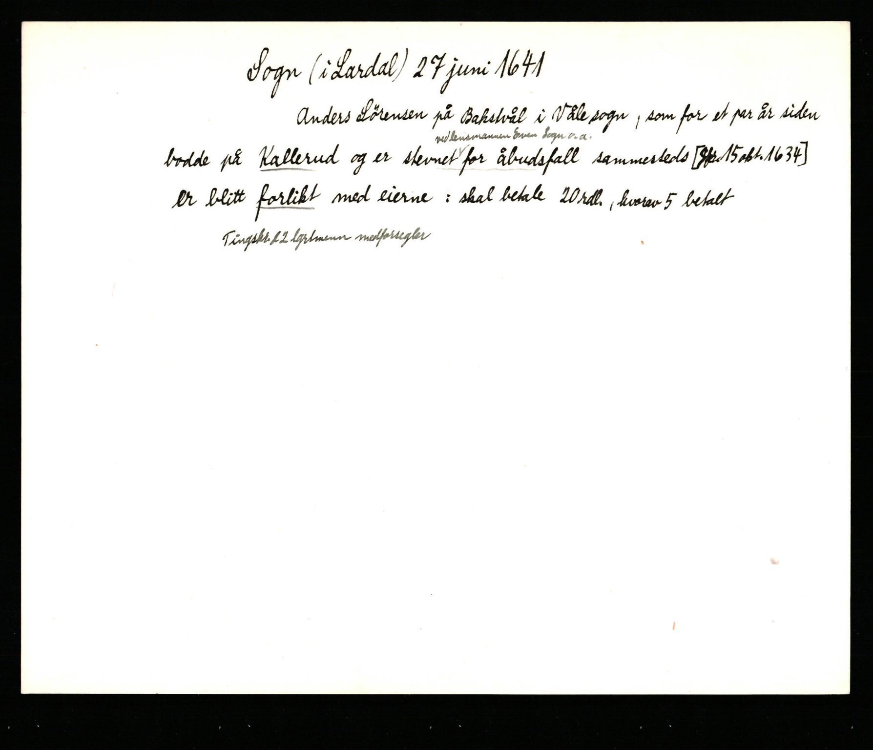 Riksarkivets diplomsamling, AV/RA-EA-5965/F35/F35b/L0008: Riksarkivets diplomer, seddelregister, 1635-1646, s. 441