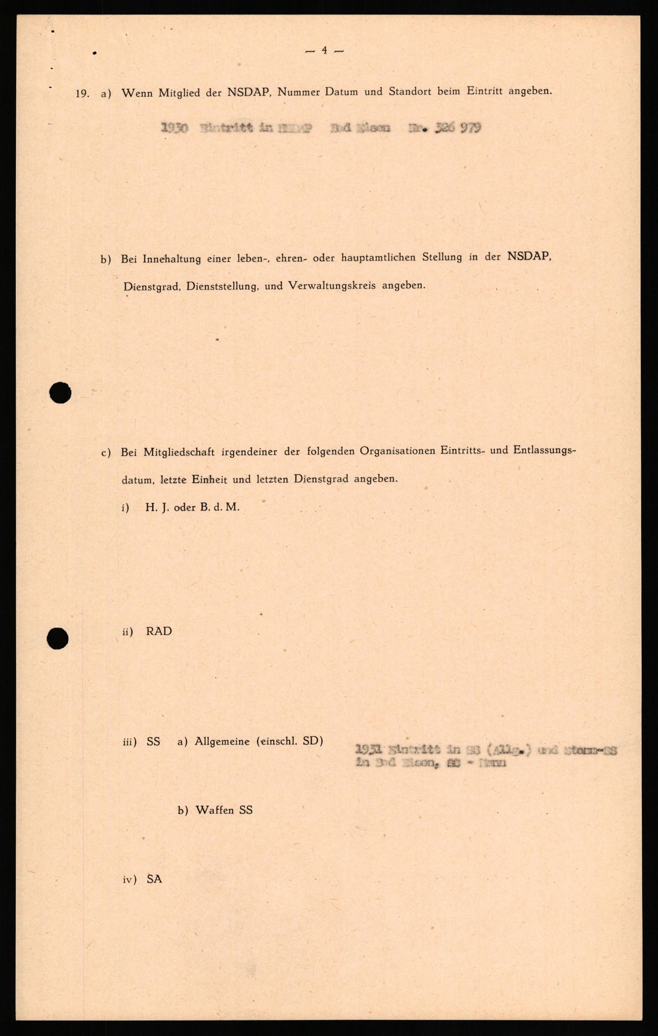 Forsvaret, Forsvarets overkommando II, RA/RAFA-3915/D/Db/L0027: CI Questionaires. Tyske okkupasjonsstyrker i Norge. Tyskere., 1945-1946, s. 435