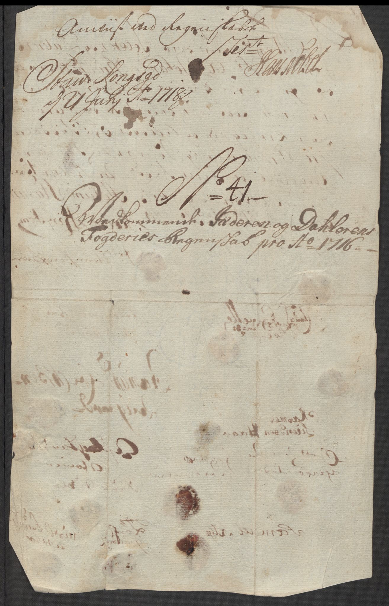 Rentekammeret inntil 1814, Reviderte regnskaper, Fogderegnskap, RA/EA-4092/R46/L2740: Fogderegnskap Jæren og Dalane, 1715-1716, s. 433