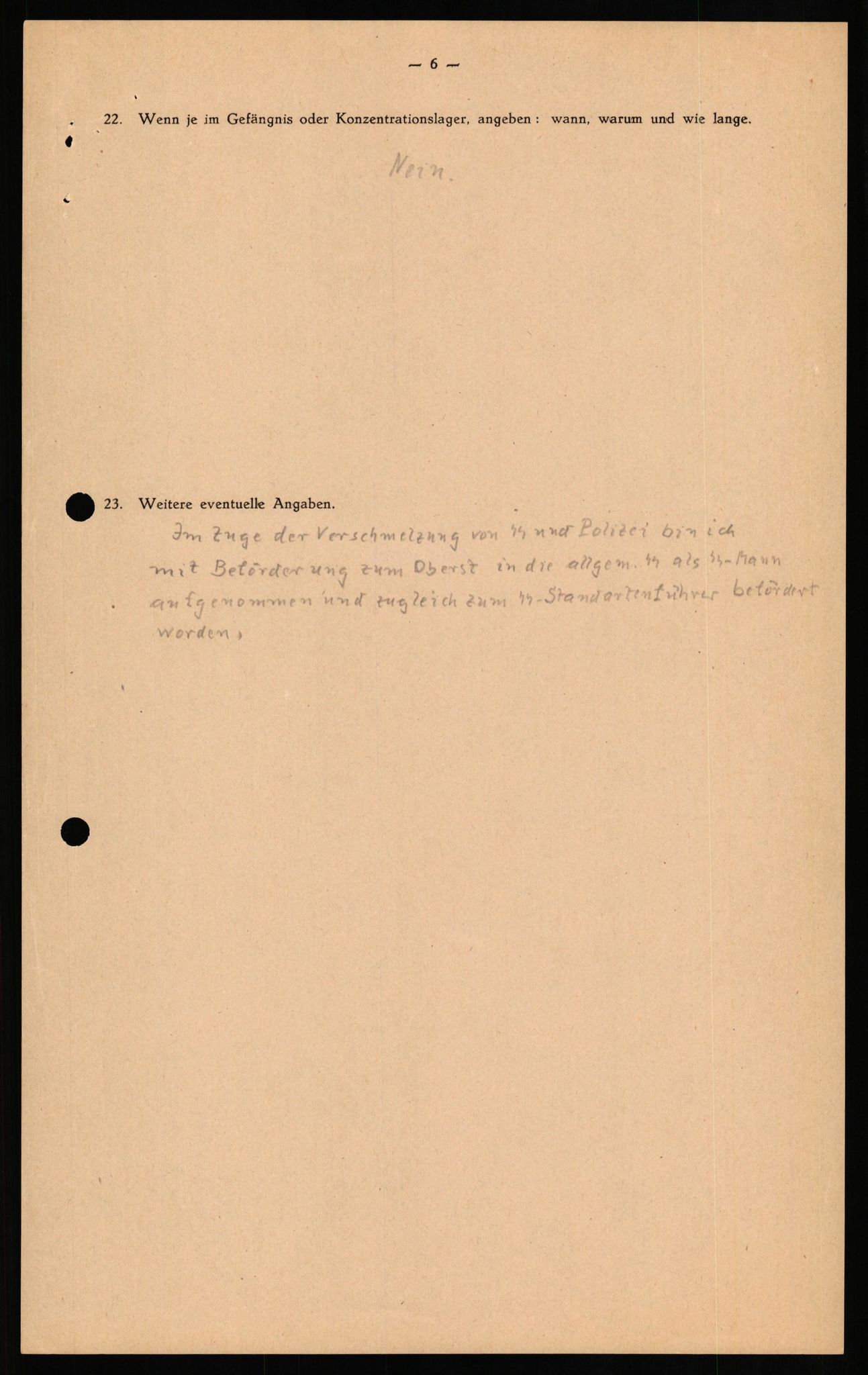 Forsvaret, Forsvarets overkommando II, AV/RA-RAFA-3915/D/Db/L0023: CI Questionaires. Tyske okkupasjonsstyrker i Norge. Tyskere., 1945-1946, s. 281