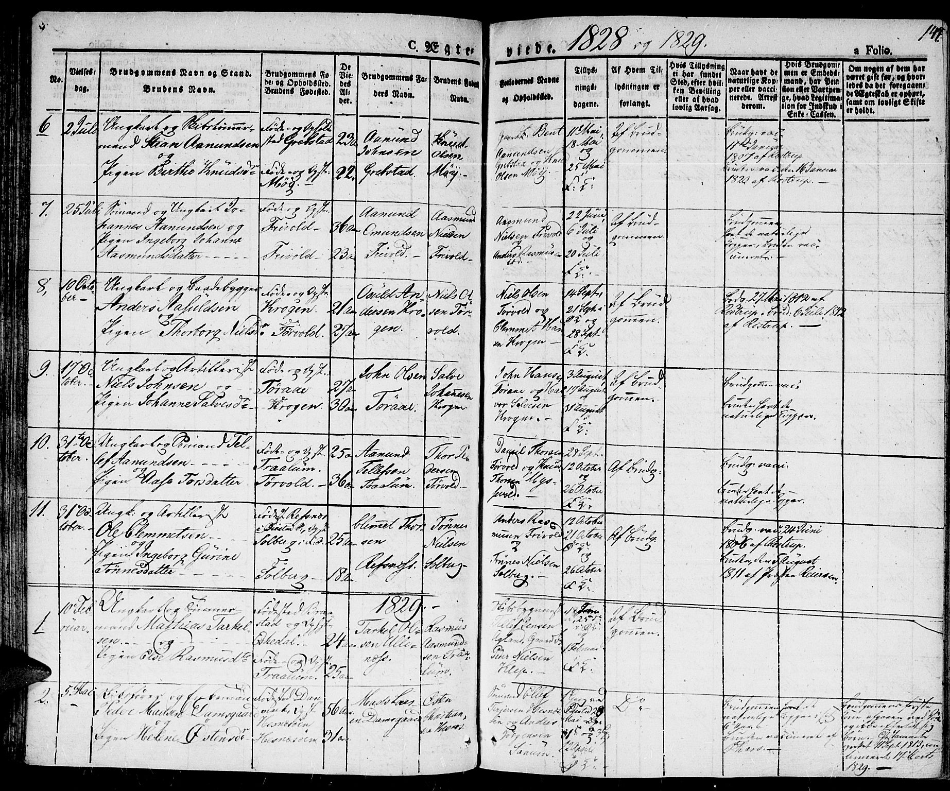 Fjære sokneprestkontor, AV/SAK-1111-0011/F/Fa/L0002: Ministerialbok nr. A 2, 1827-1839, s. 147