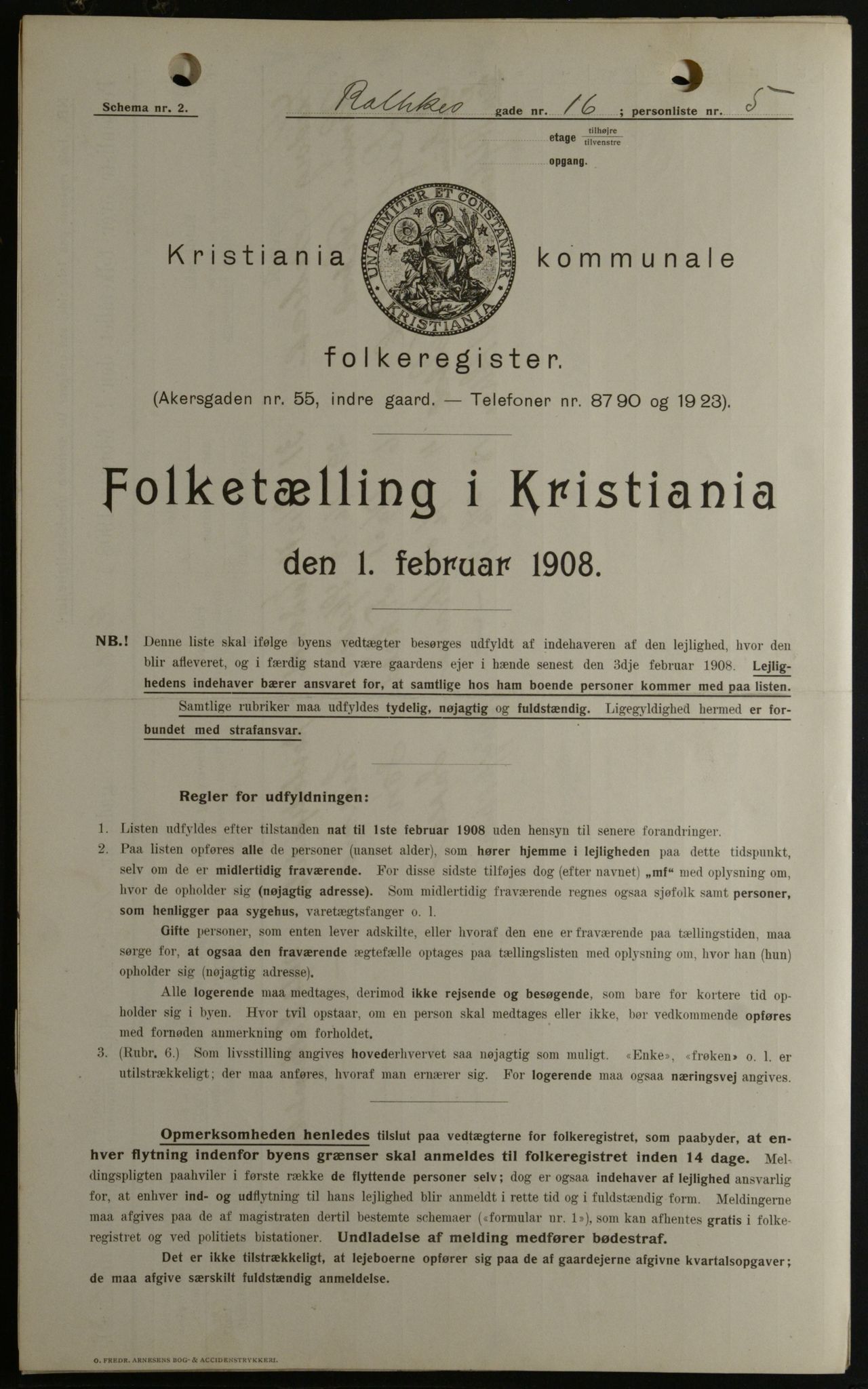 OBA, Kommunal folketelling 1.2.1908 for Kristiania kjøpstad, 1908, s. 74229