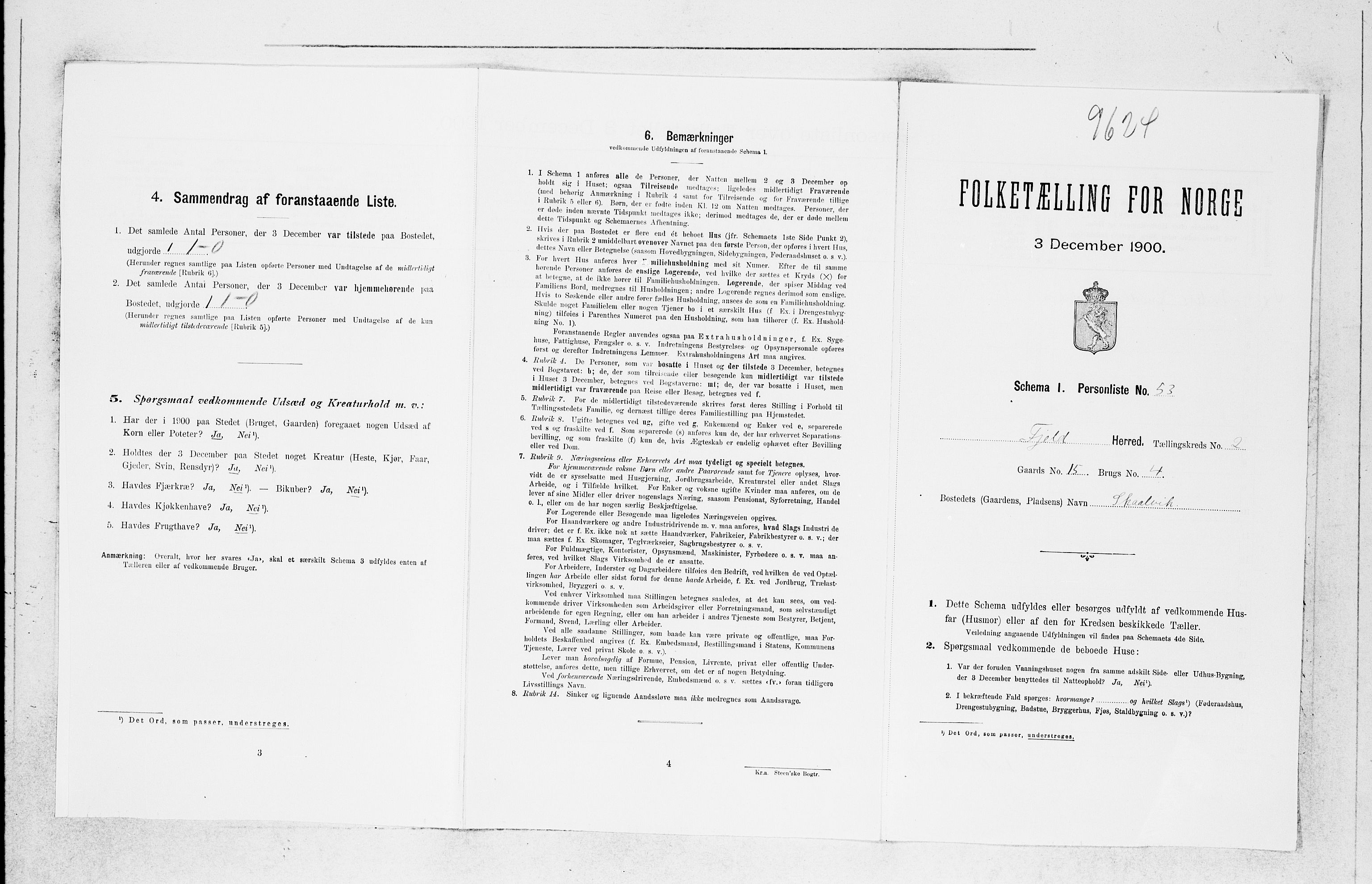 SAB, Folketelling 1900 for 1246 Fjell herred, 1900, s. 271
